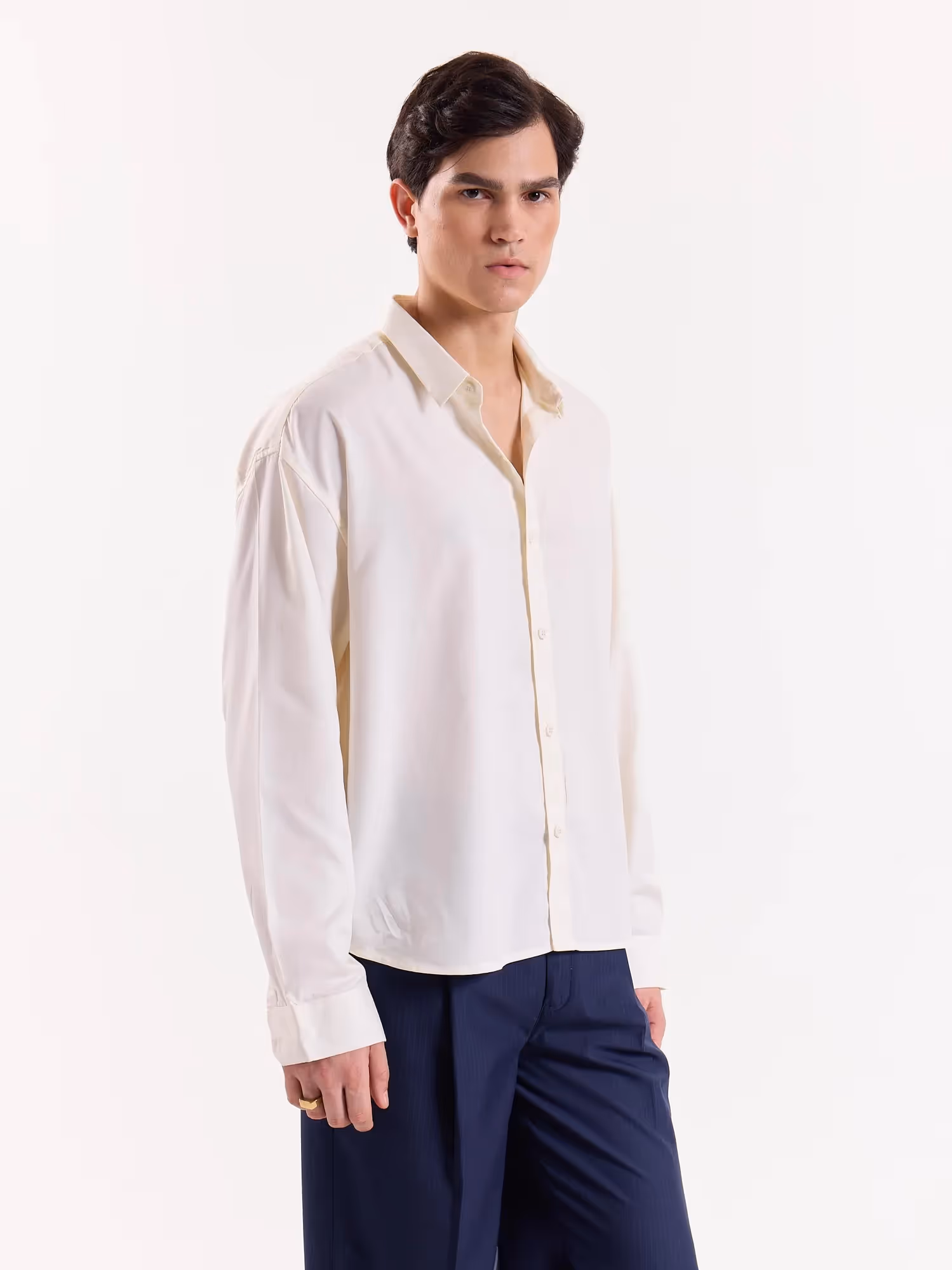 Natural Pearl Drape Shirt image 3