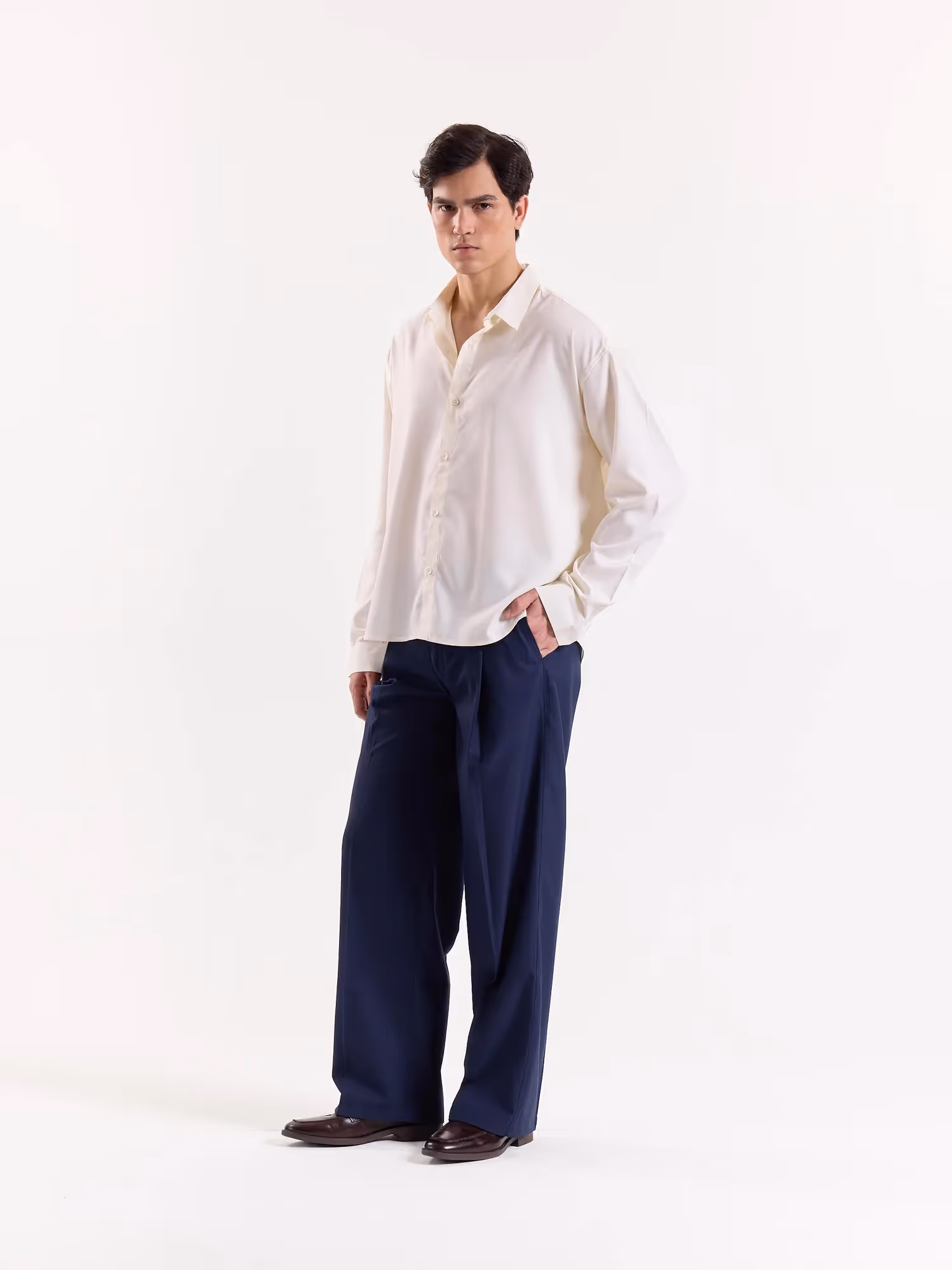 Natural Pearl Drape Shirt image 5