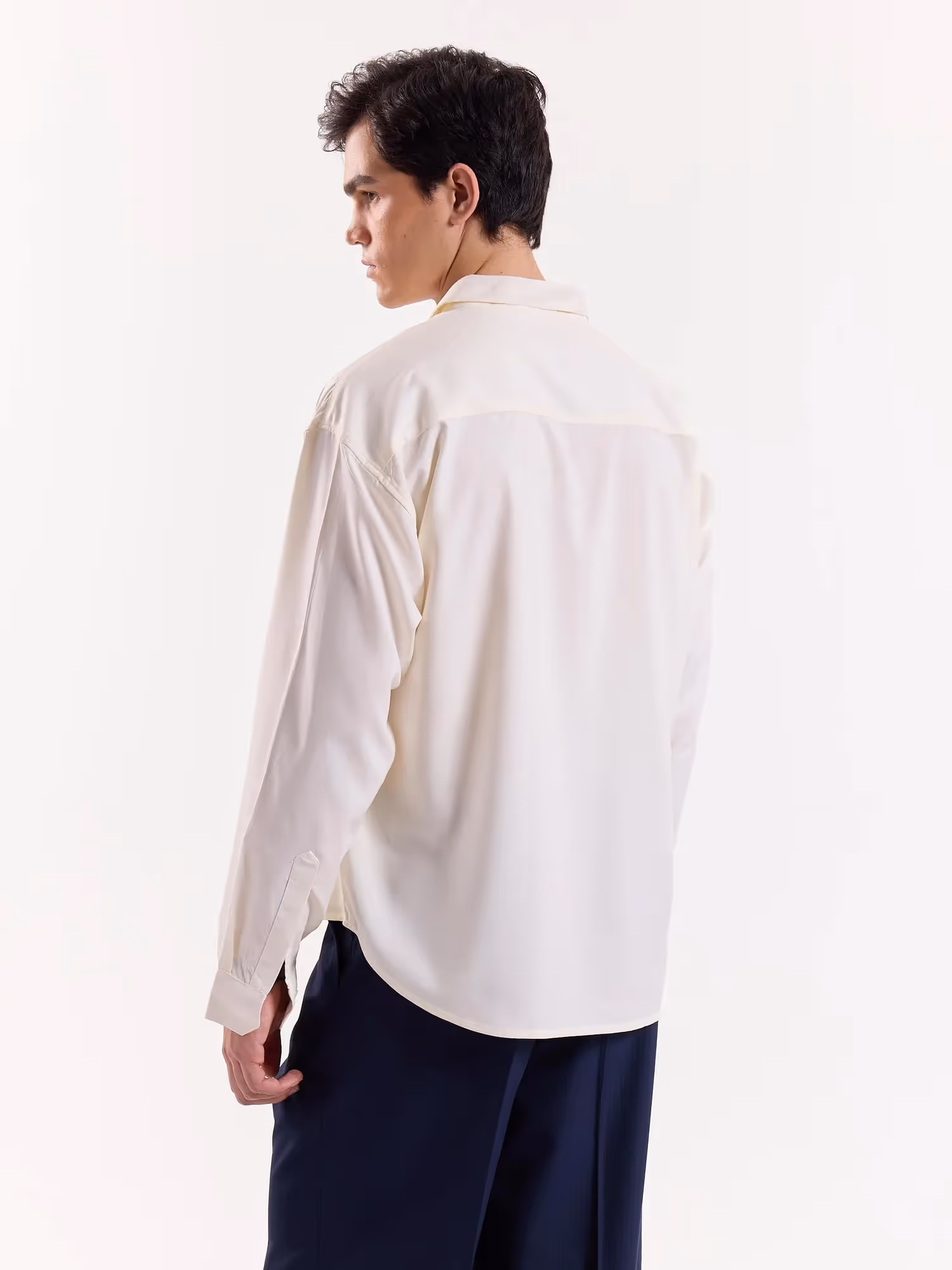 Natural Pearl Drape Shirt image 6