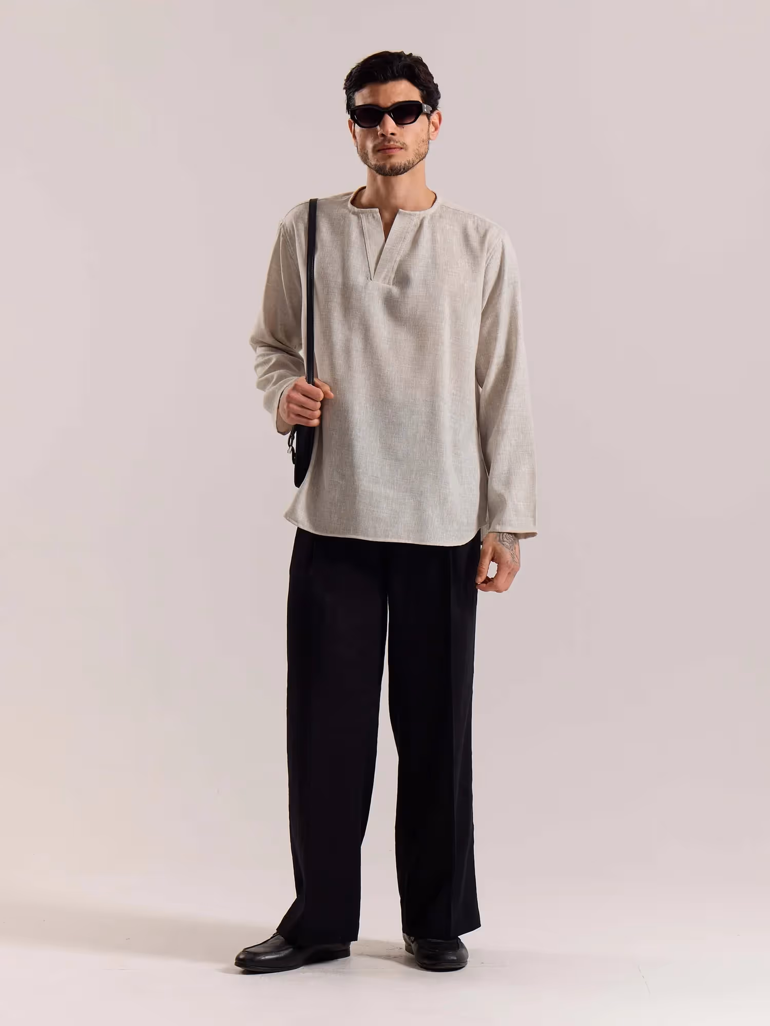 Natural Textured Linen Pullover image 1