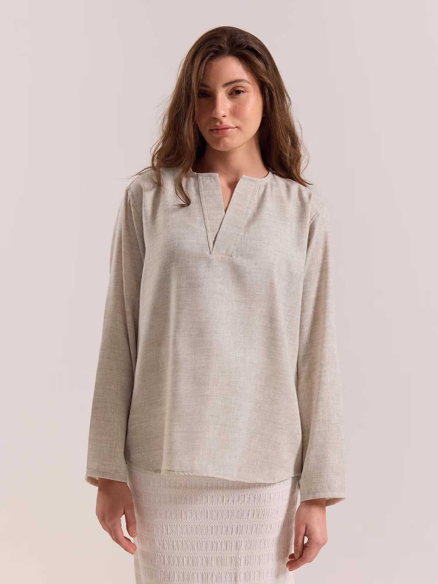 Natural Textured Linen Pullover  image 4