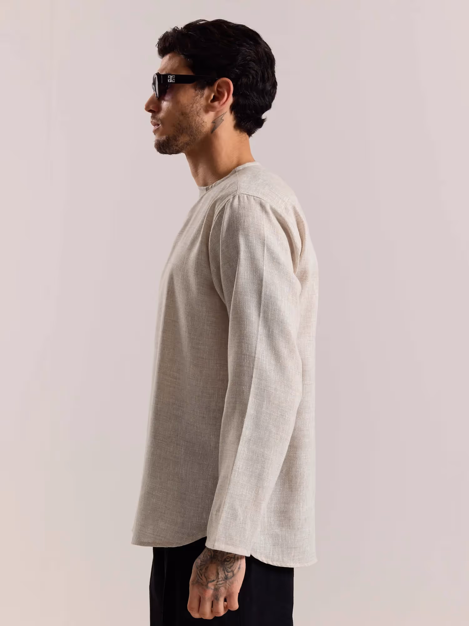 Natural Textured Linen Pullover  image 7