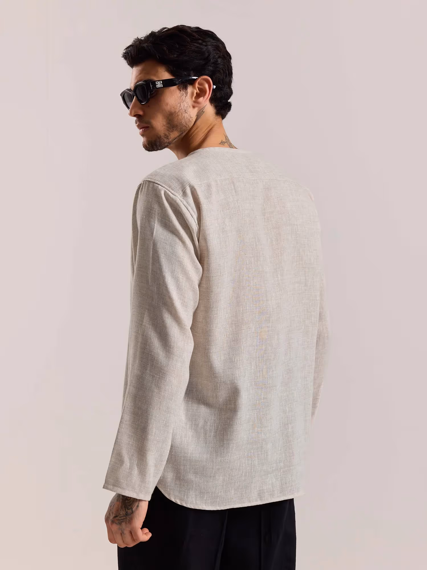 Natural Textured Linen Pullover  image 8