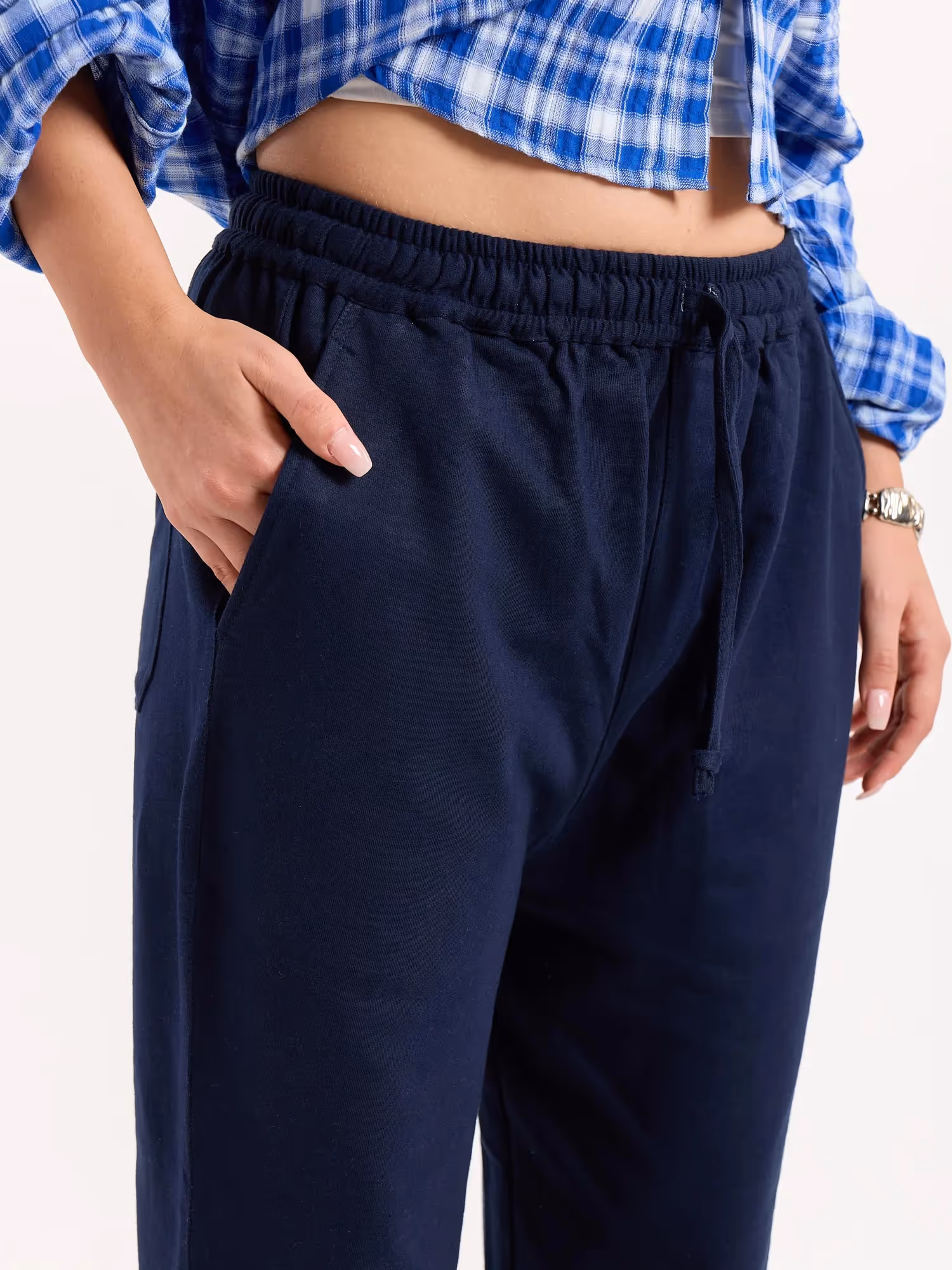 Navy Blue Loose Fit Sweatpants image 6