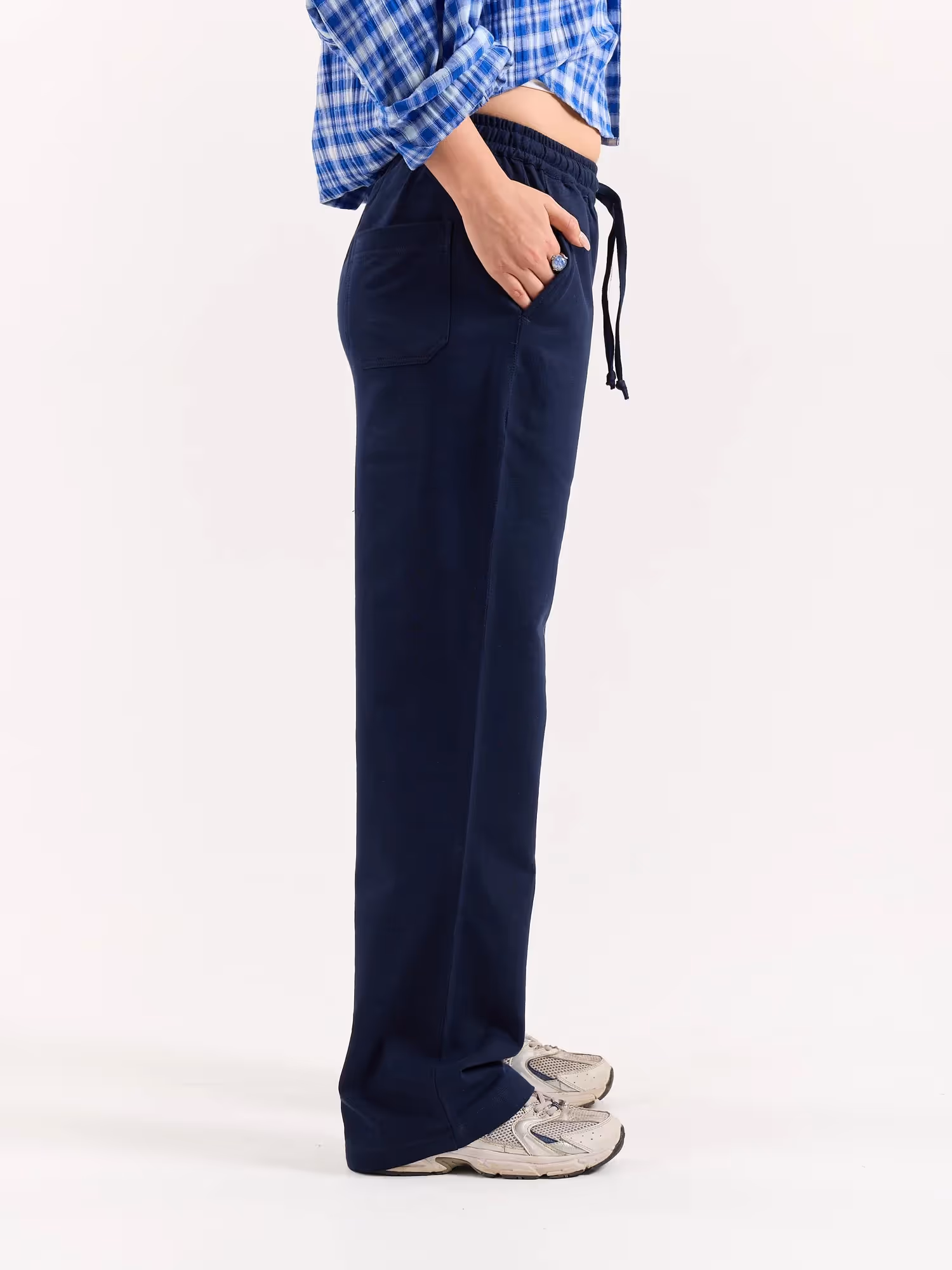 Navy Blue Loose Fit Sweatpants image 7