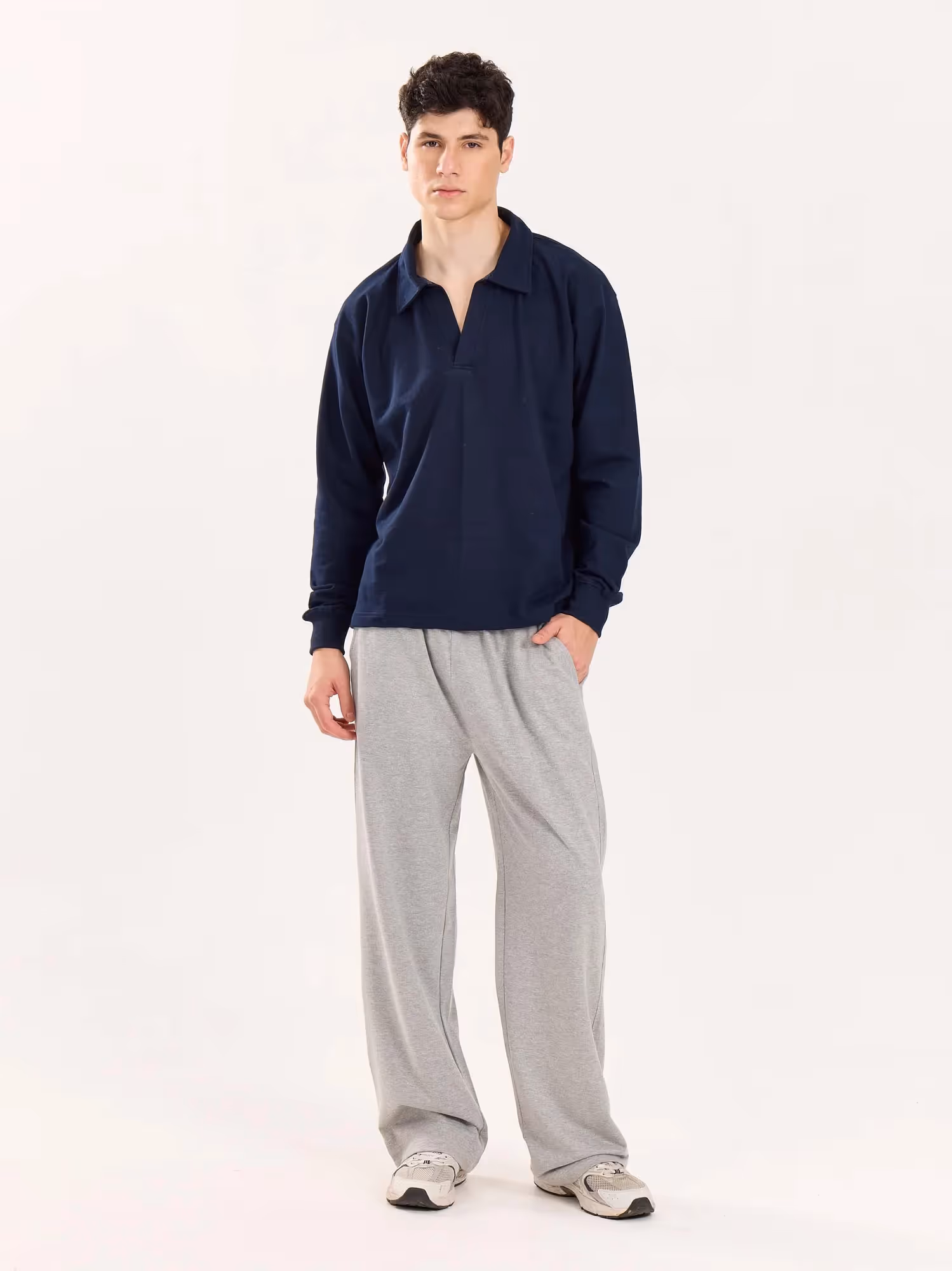 Navy Blue Terry Polo Tee image 1