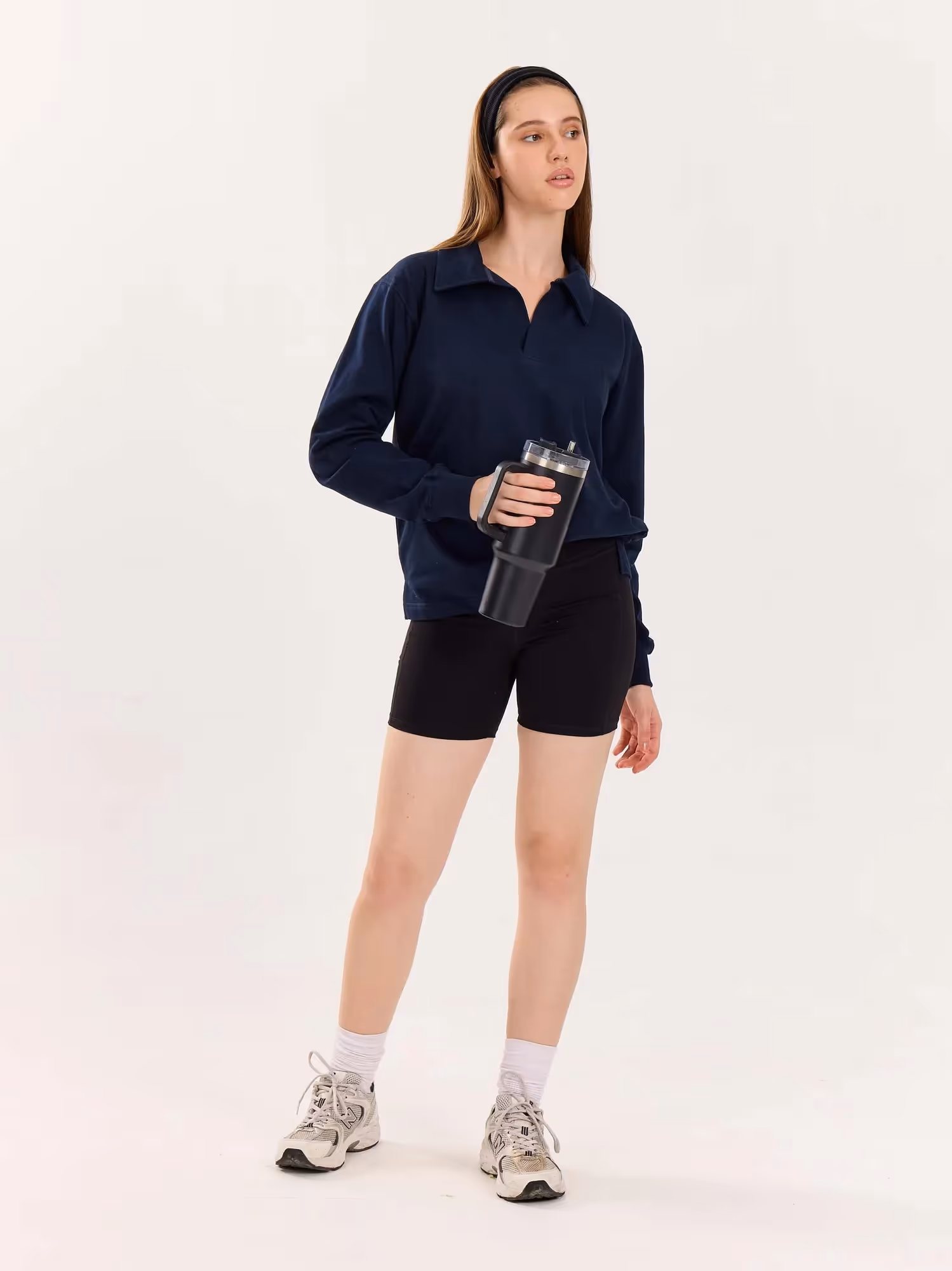 Navy Blue Terry Polo Tee image 2
