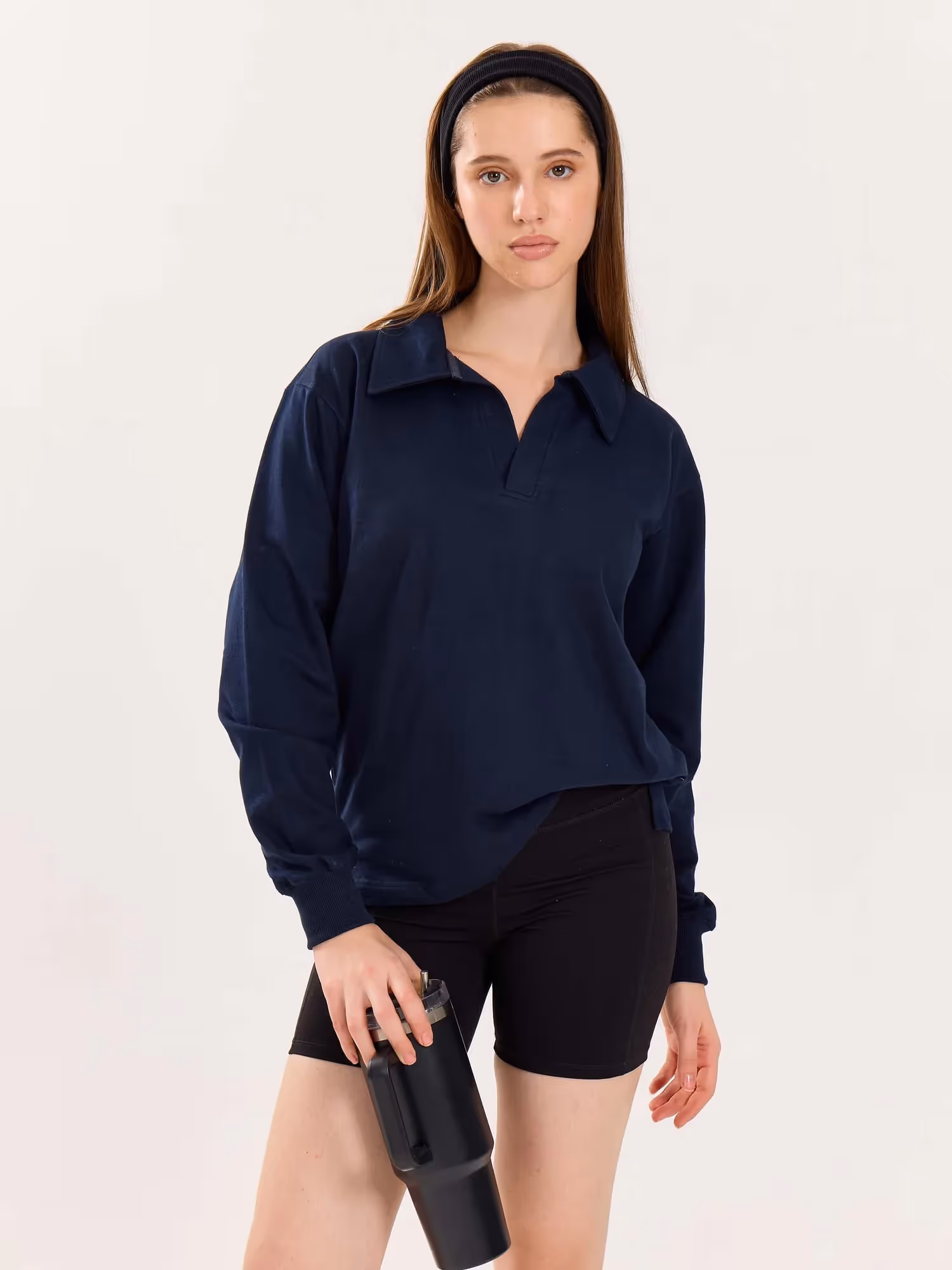 Navy Blue Terry Polo Tee image 4