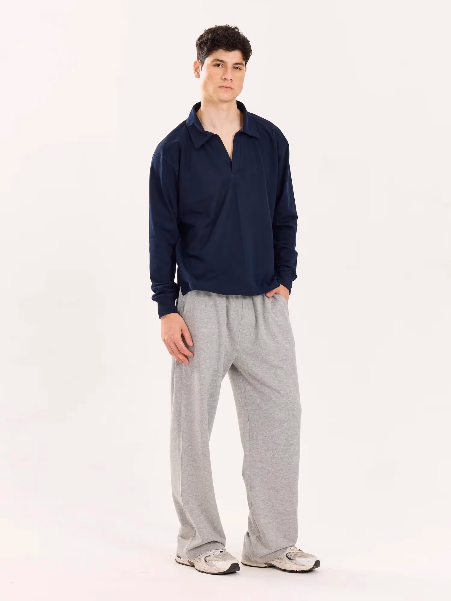 Navy Blue Terry Polo Tee image 6