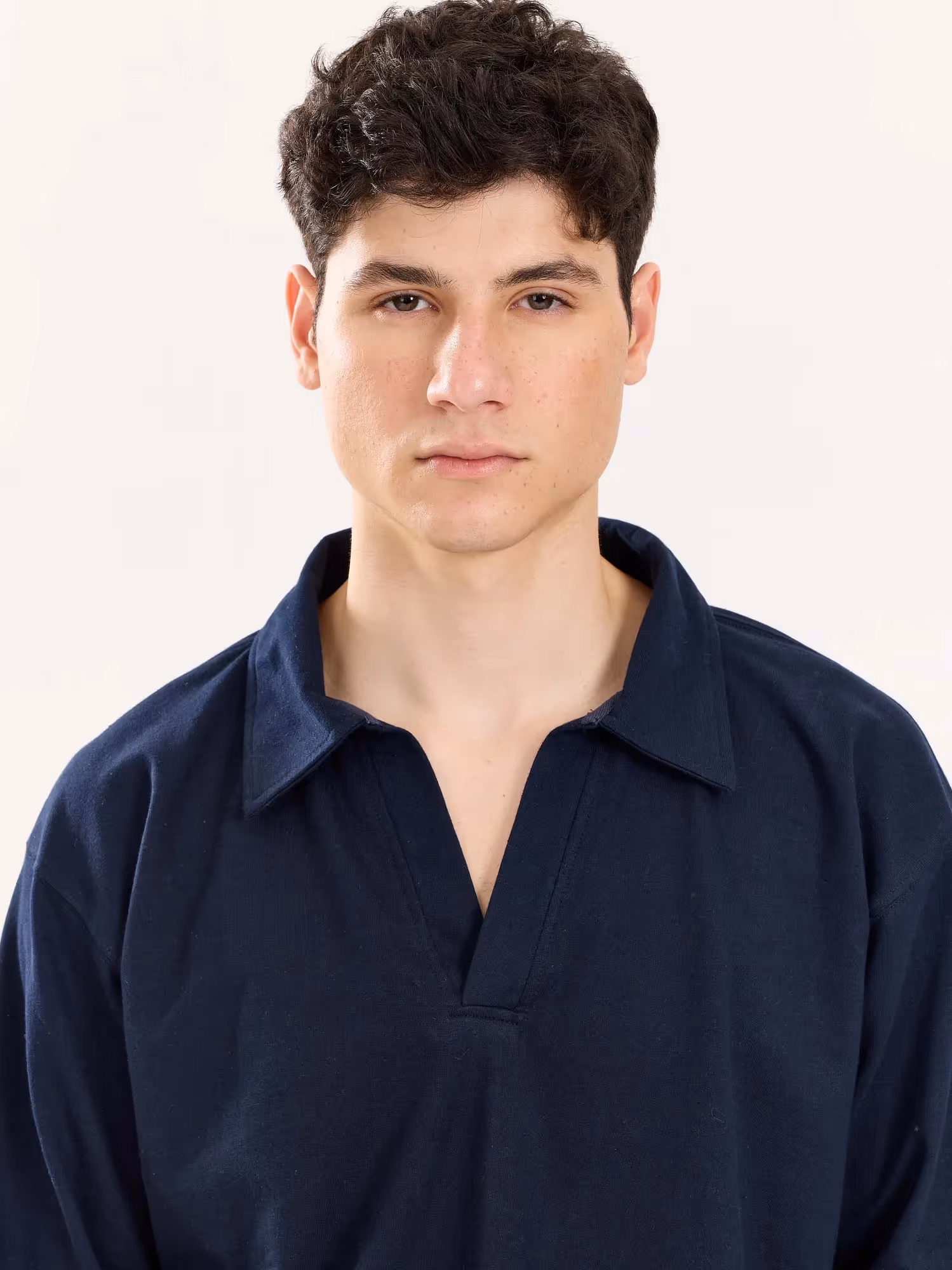 Navy Blue Terry Polo Tee image 7