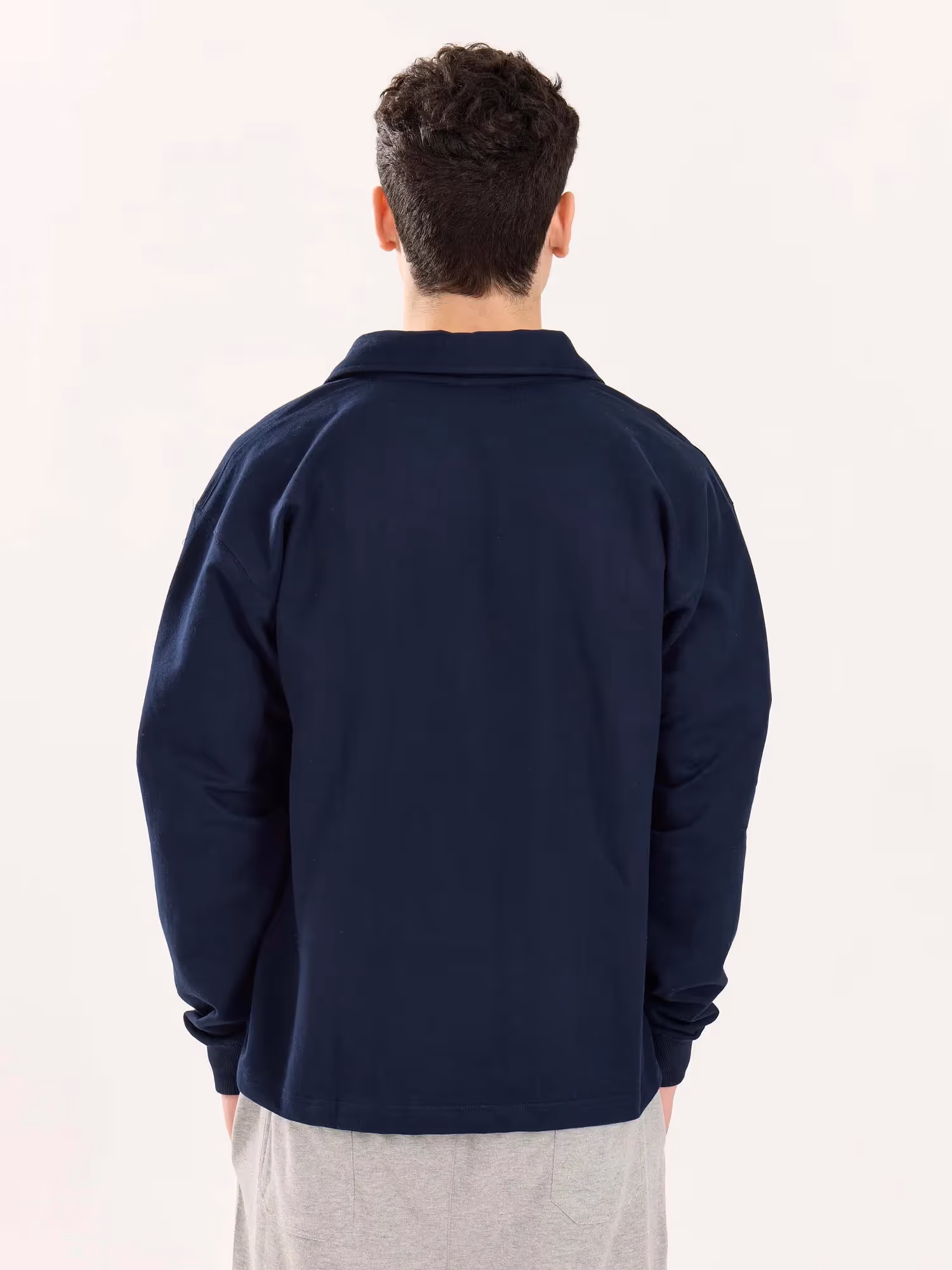 Navy Blue Terry Polo Tee image 8