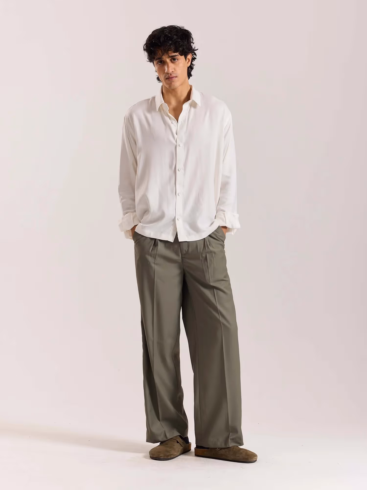 Off White Drape Shirt image 1