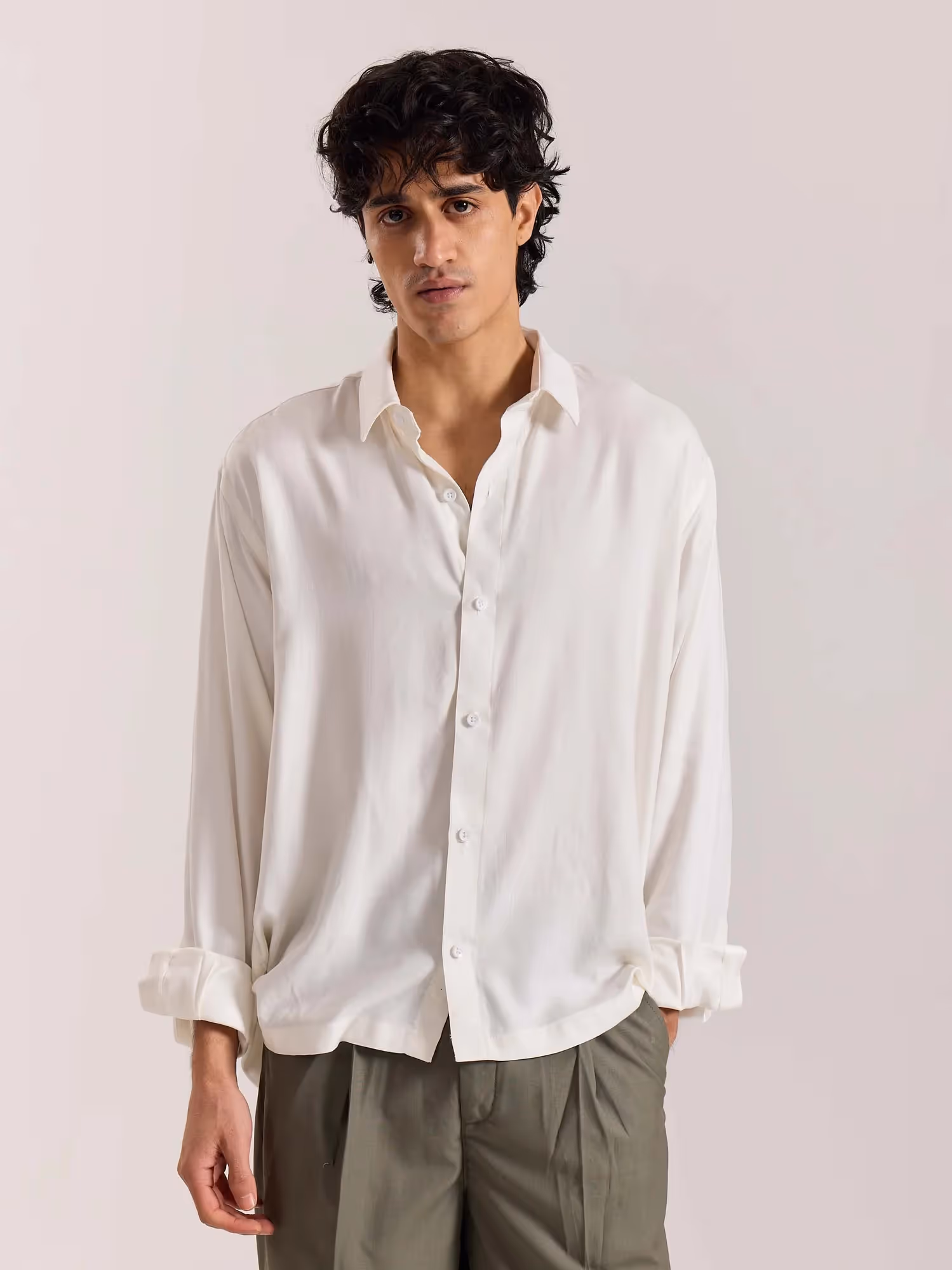 Off White Drape Shirt image 2