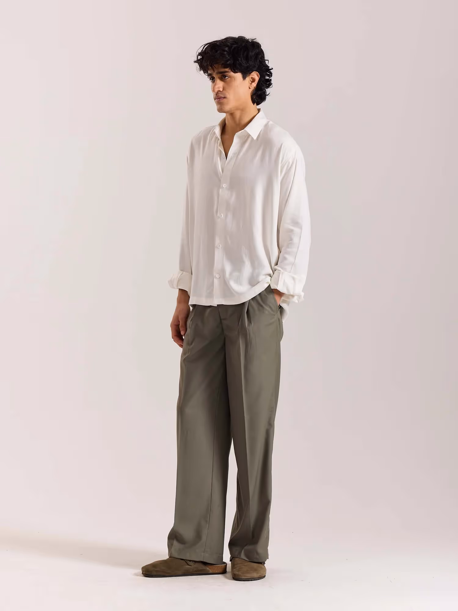 Off White Drape Shirt image 5
