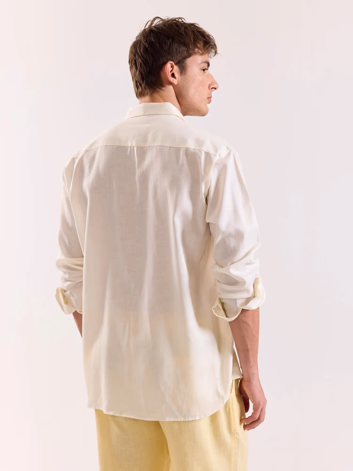 Off White Linen Blend Pullover image 8