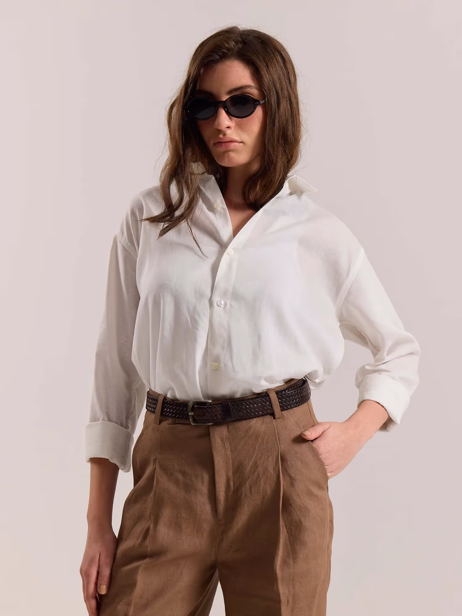Off White Linen-blend Shirt  image 4