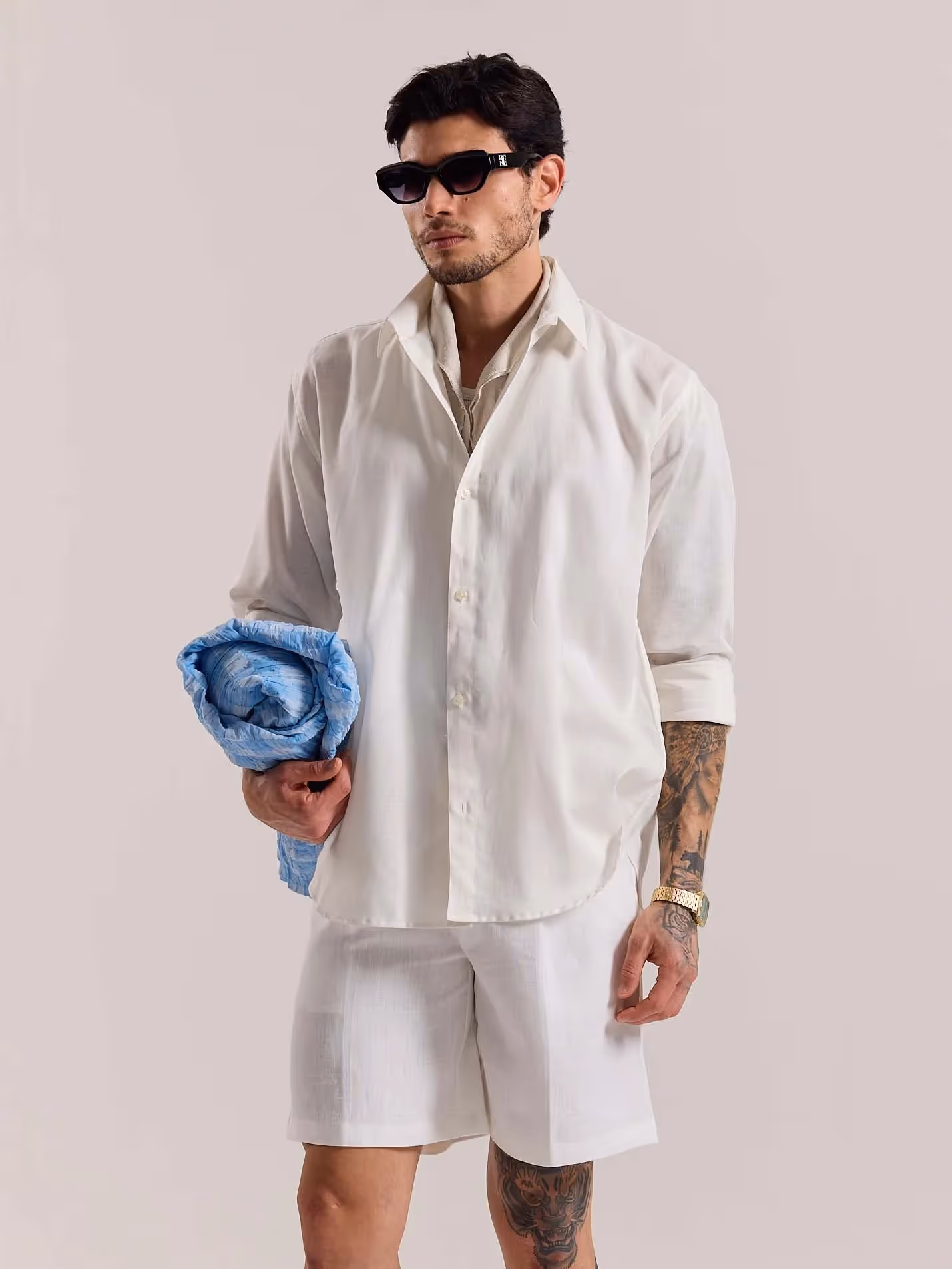Off White Linen-blend Shirt  image 6