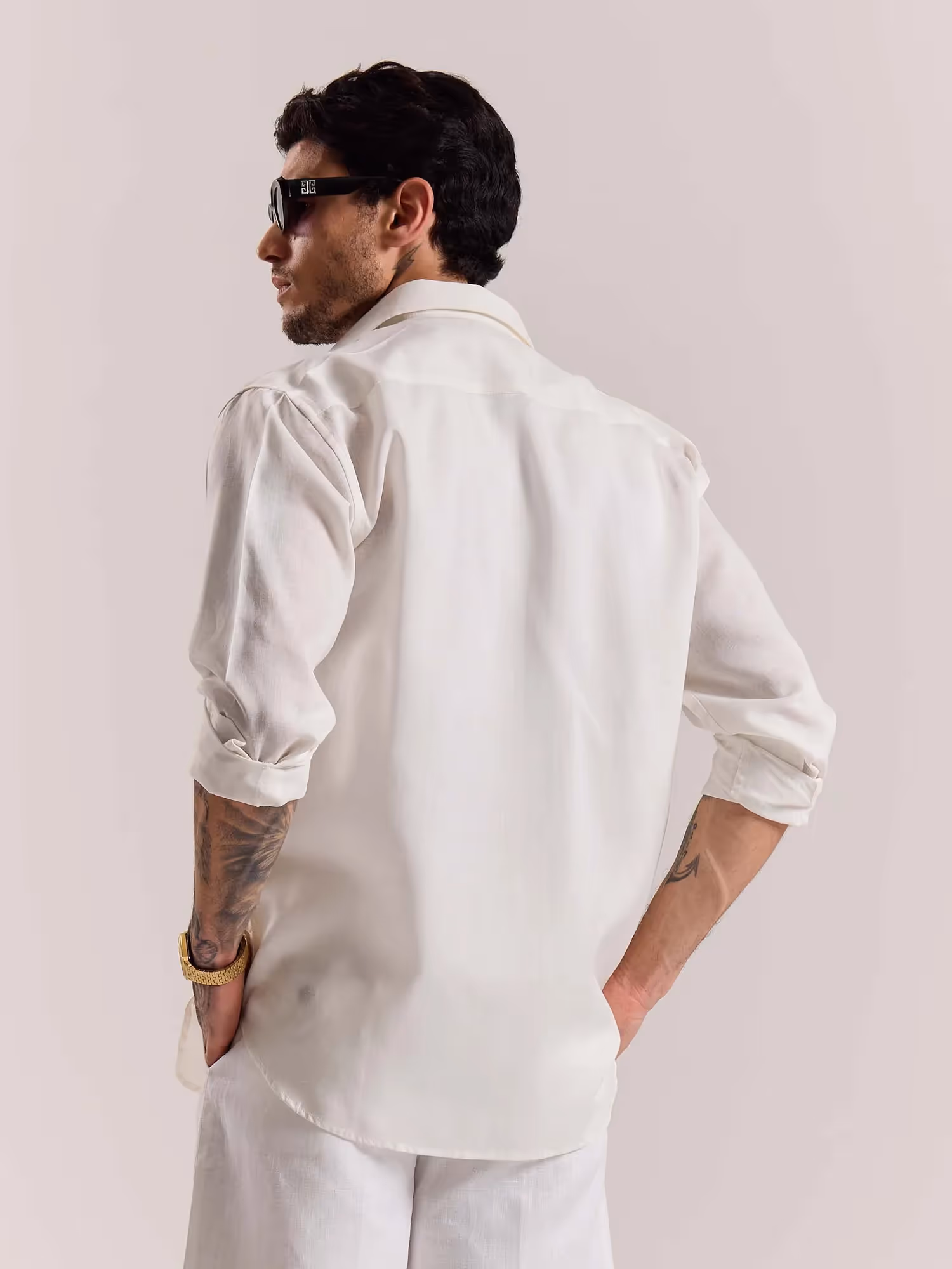 Off White Linen-blend Shirt  image 8