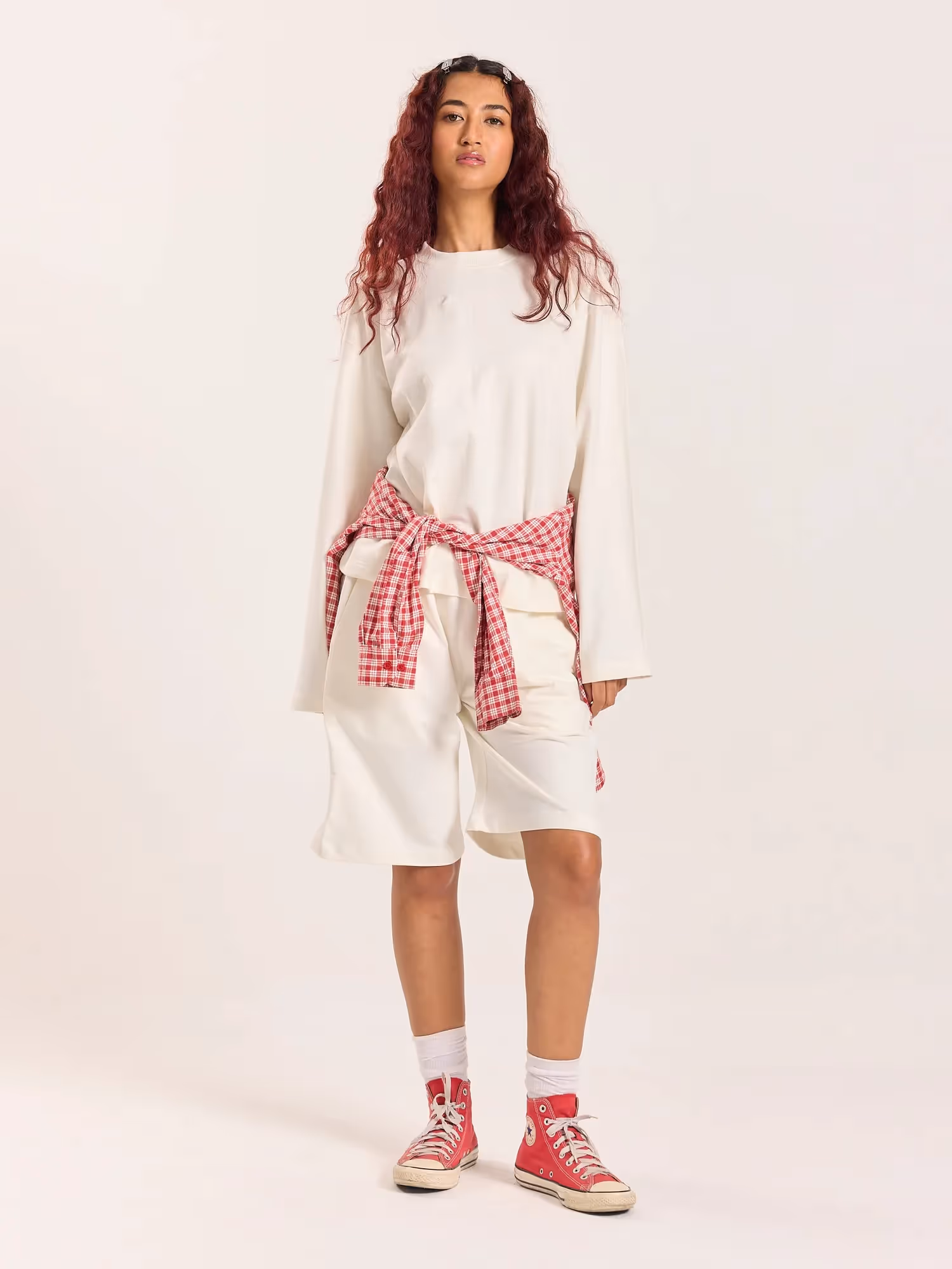 Off-White Loose Fit Cropped T-Shirt  image 2