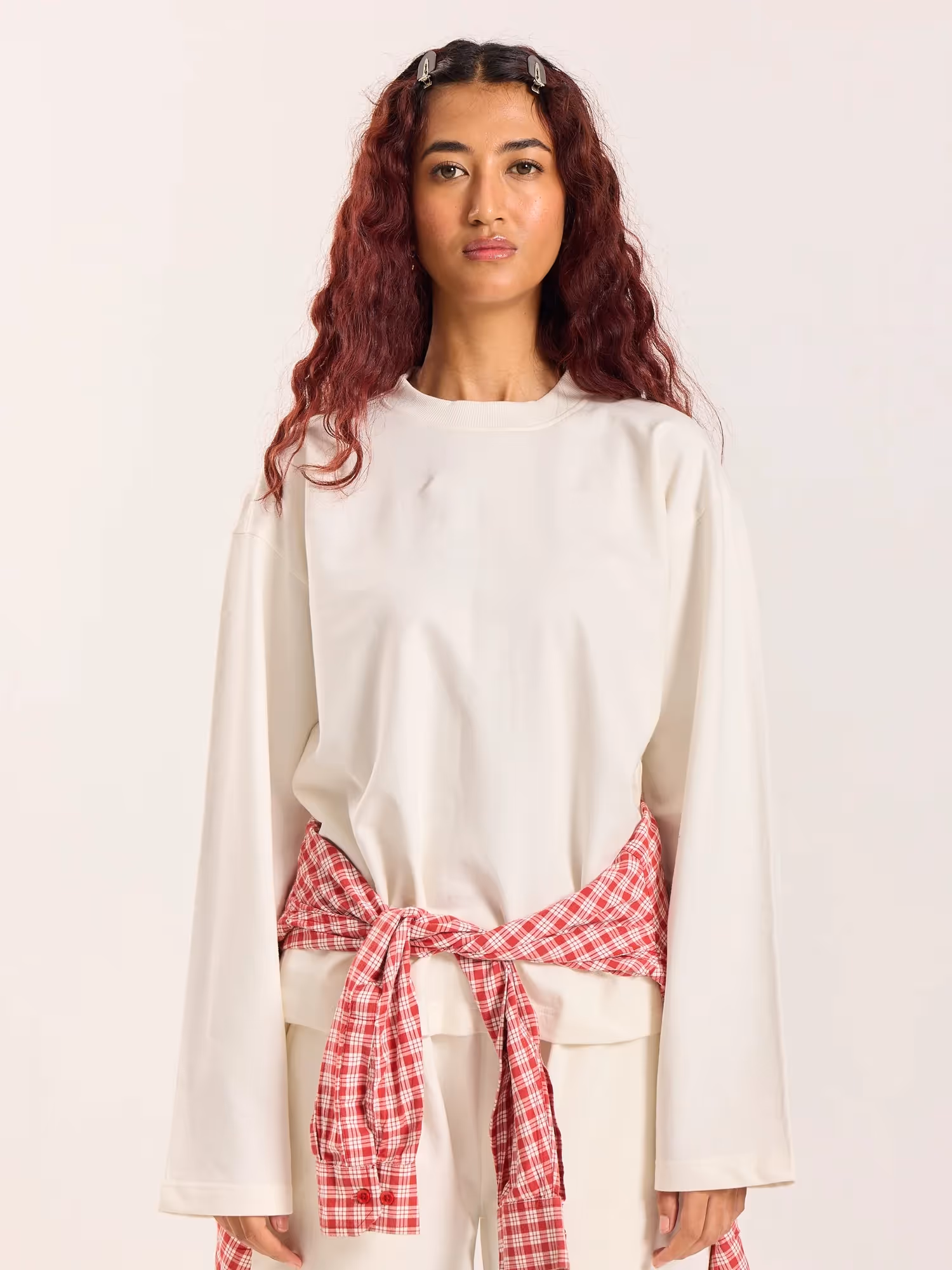Off-White Loose Fit Cropped T-Shirt  image 4