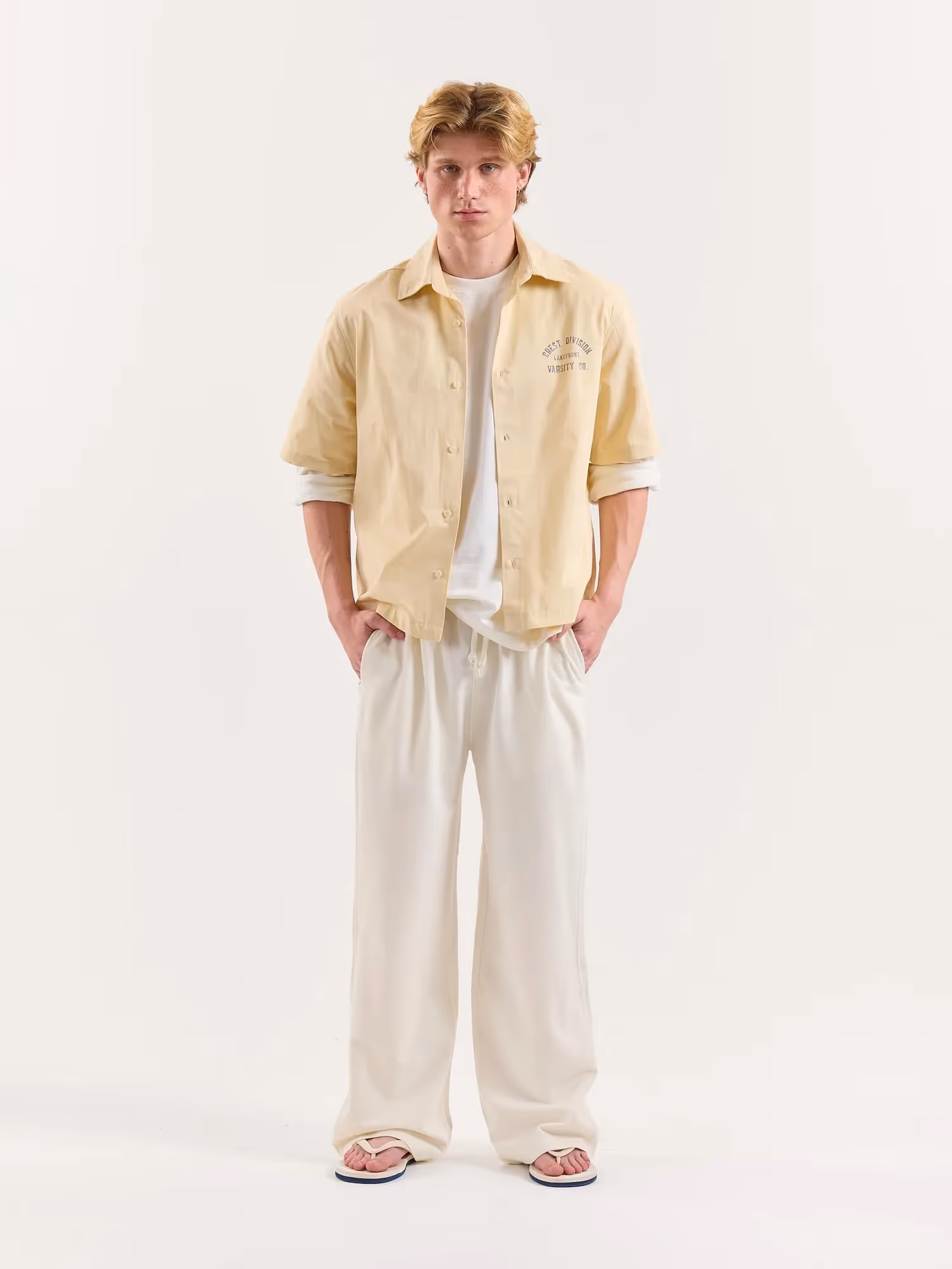 Off White Loose Fit Sweatpants image 1