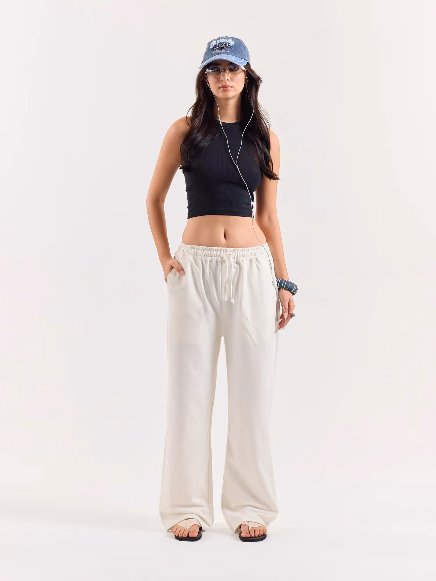 Off White Loose Fit Sweatpants image 2