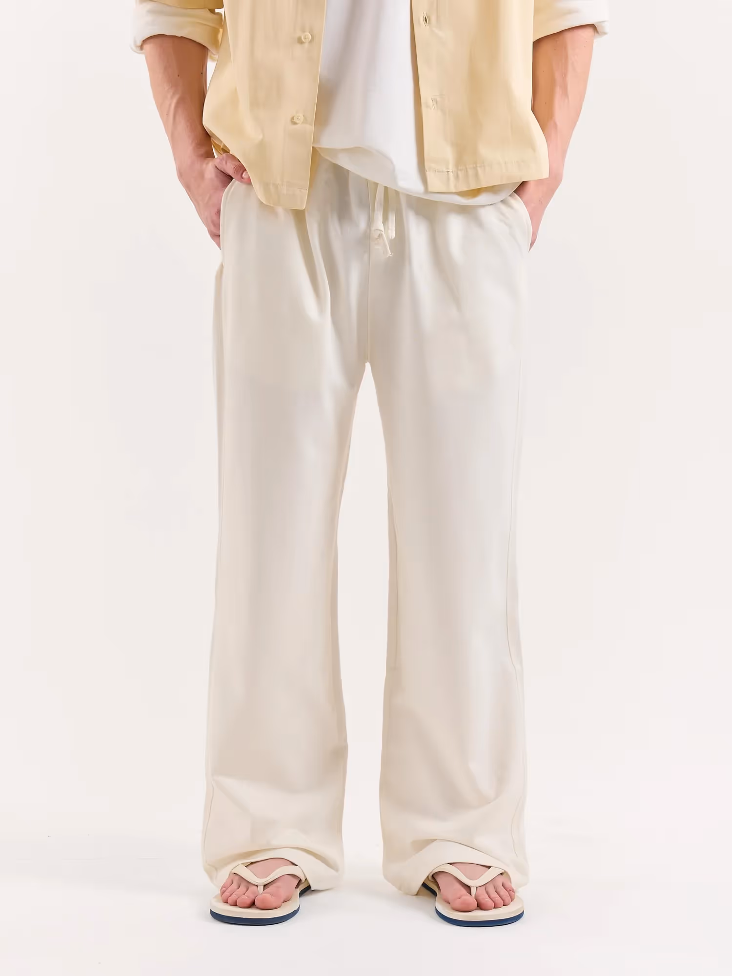 Off White Loose Fit Sweatpants image 3