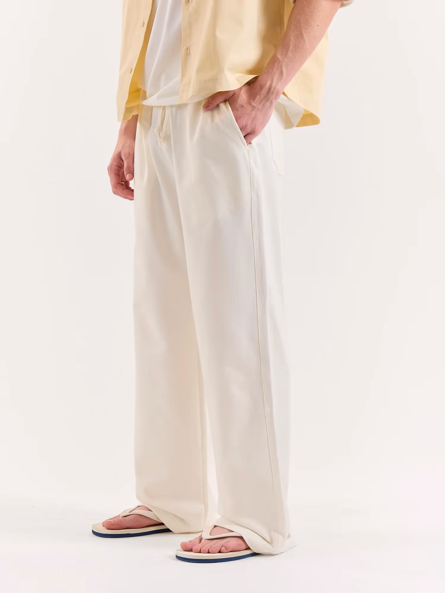 Off White Loose Fit Sweatpants image 5