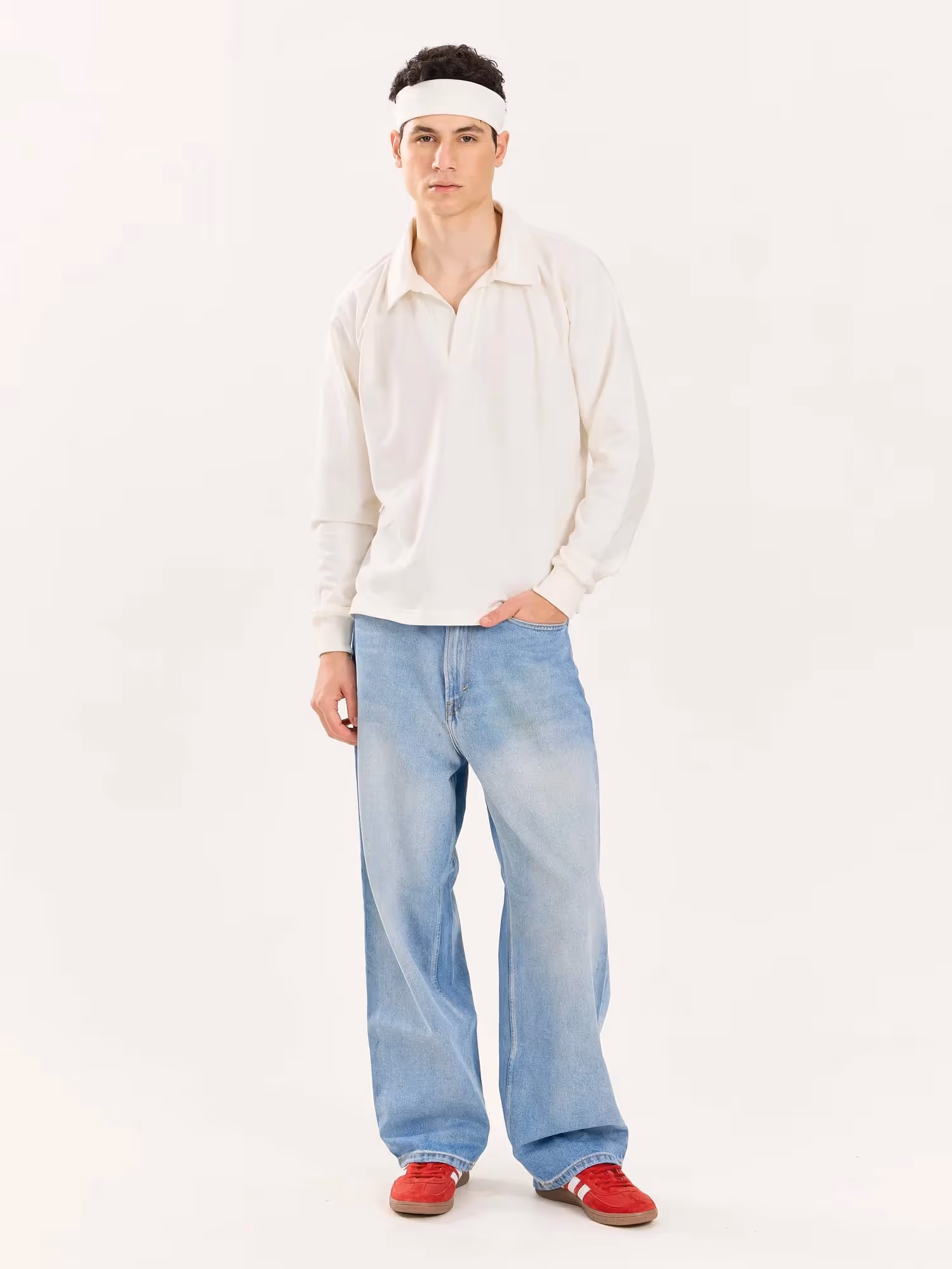 Off White Terry Polo Tee image 1