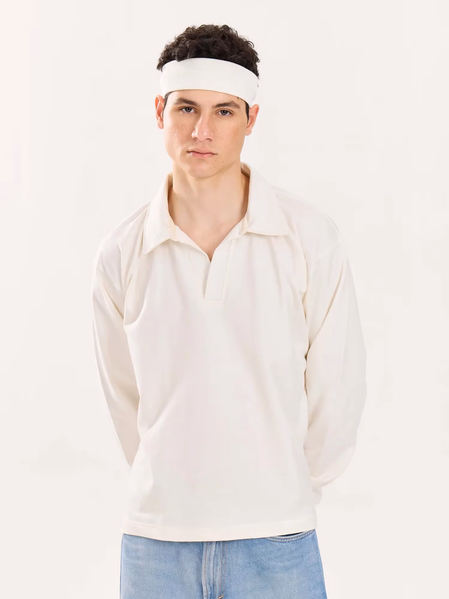 Off White Terry Polo Tee image 3