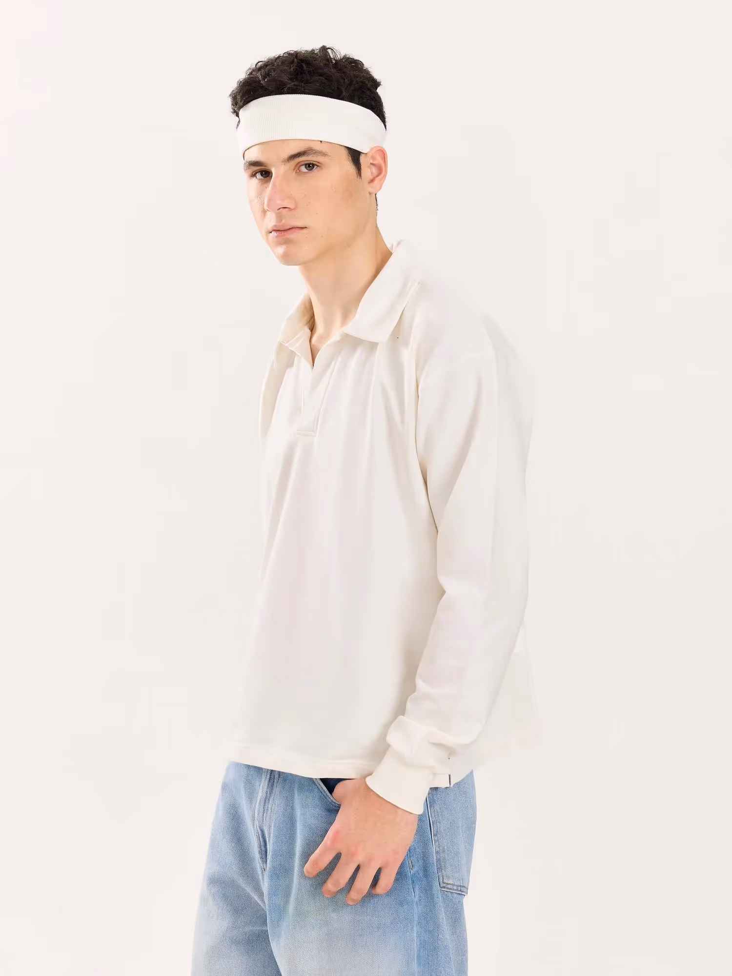 Off White Terry Polo Tee image 7
