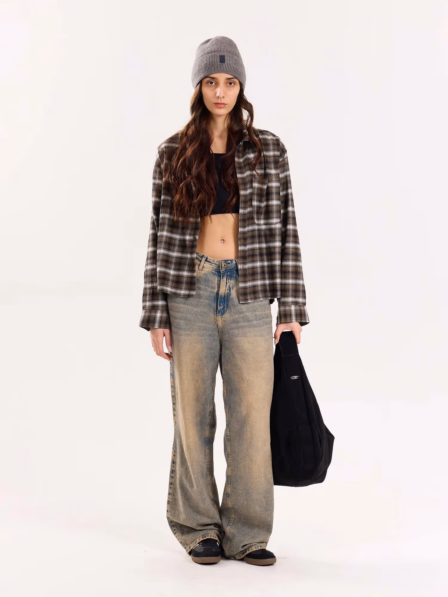 Olive Checkered Flannel Overshirt  image 3