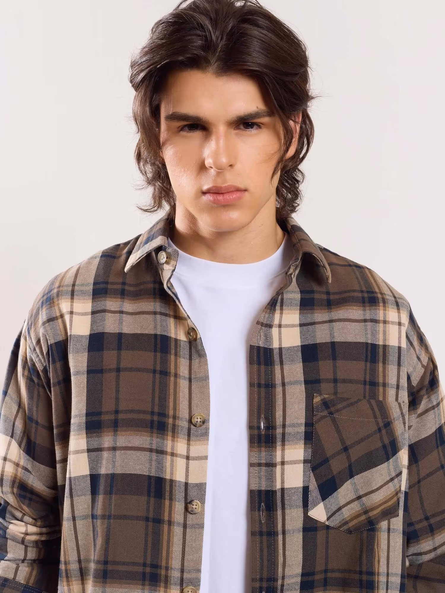 Olive Flannel Overshirt  image 3