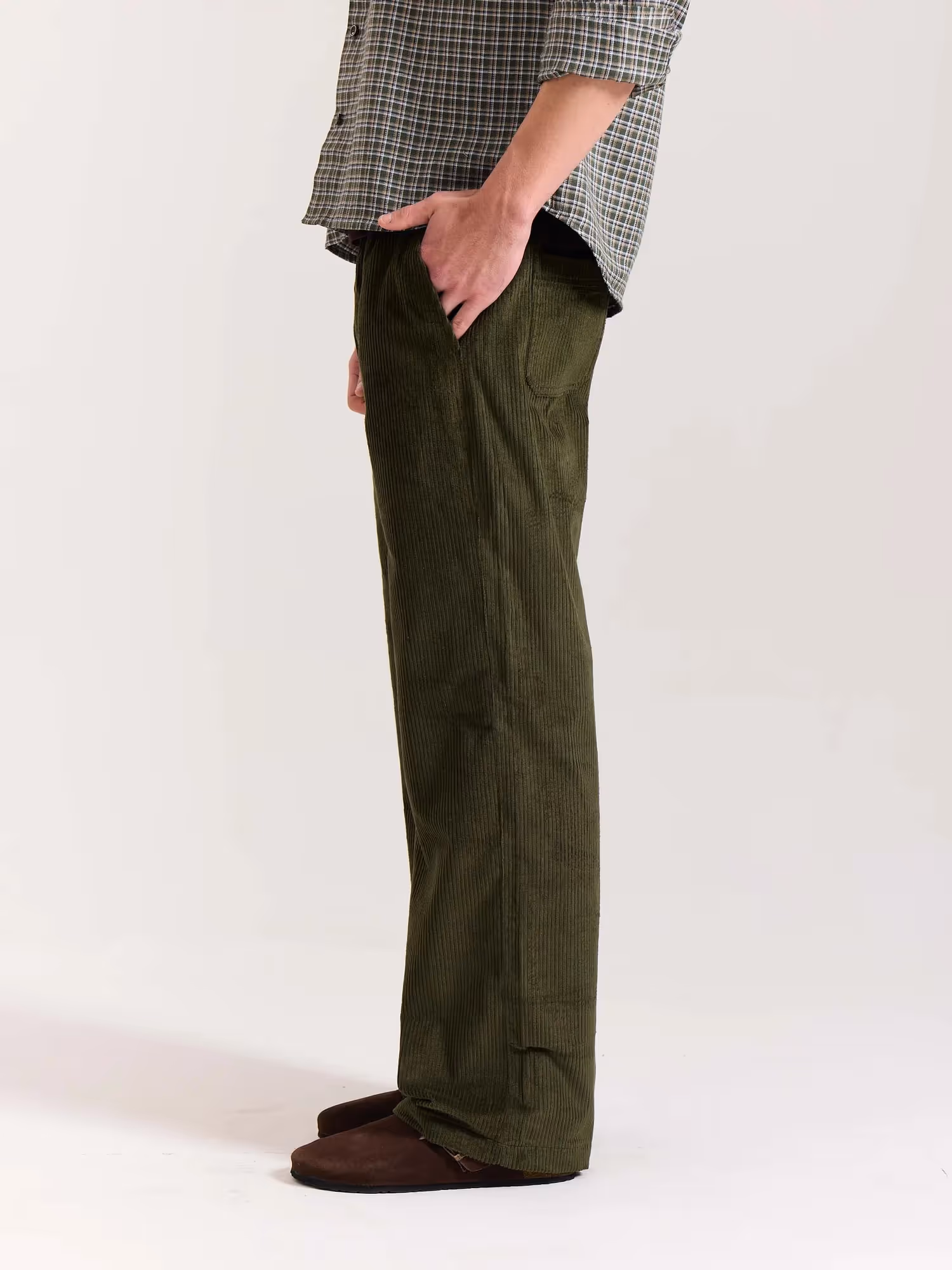Olive Green Corduroy Pull-on Pants image 2