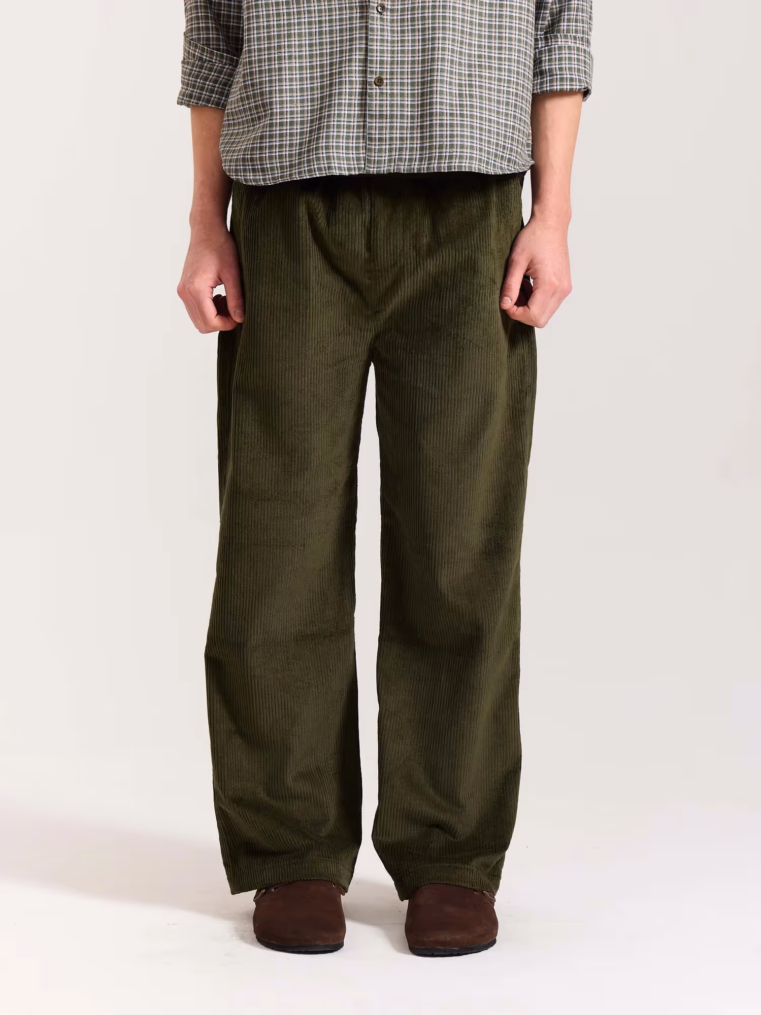 Olive Green Corduroy Pull-on Pants image 3