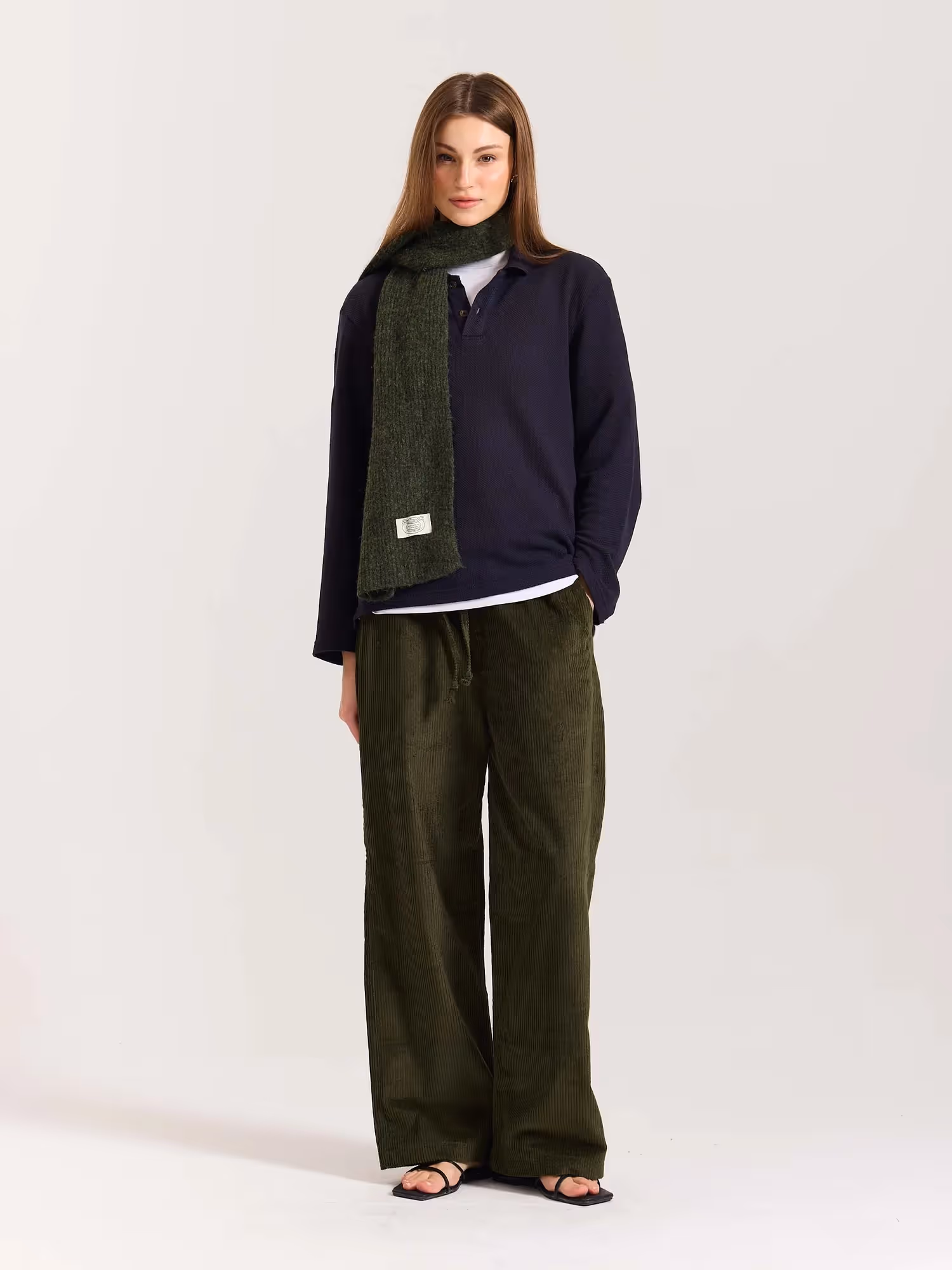 Olive Green Corduroy Pull-on Pants image 4