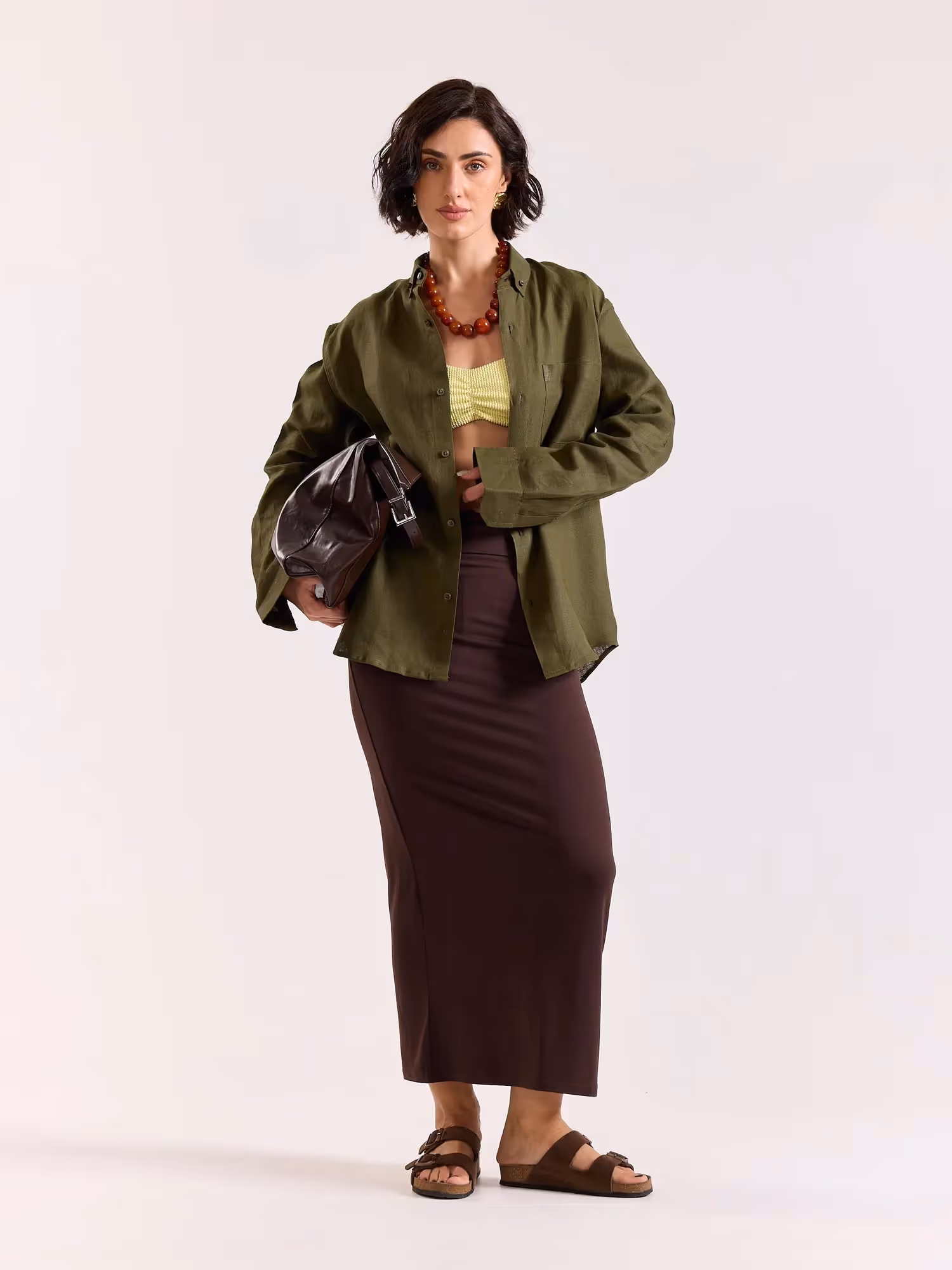 Olive Irish Linen Shirt image 2