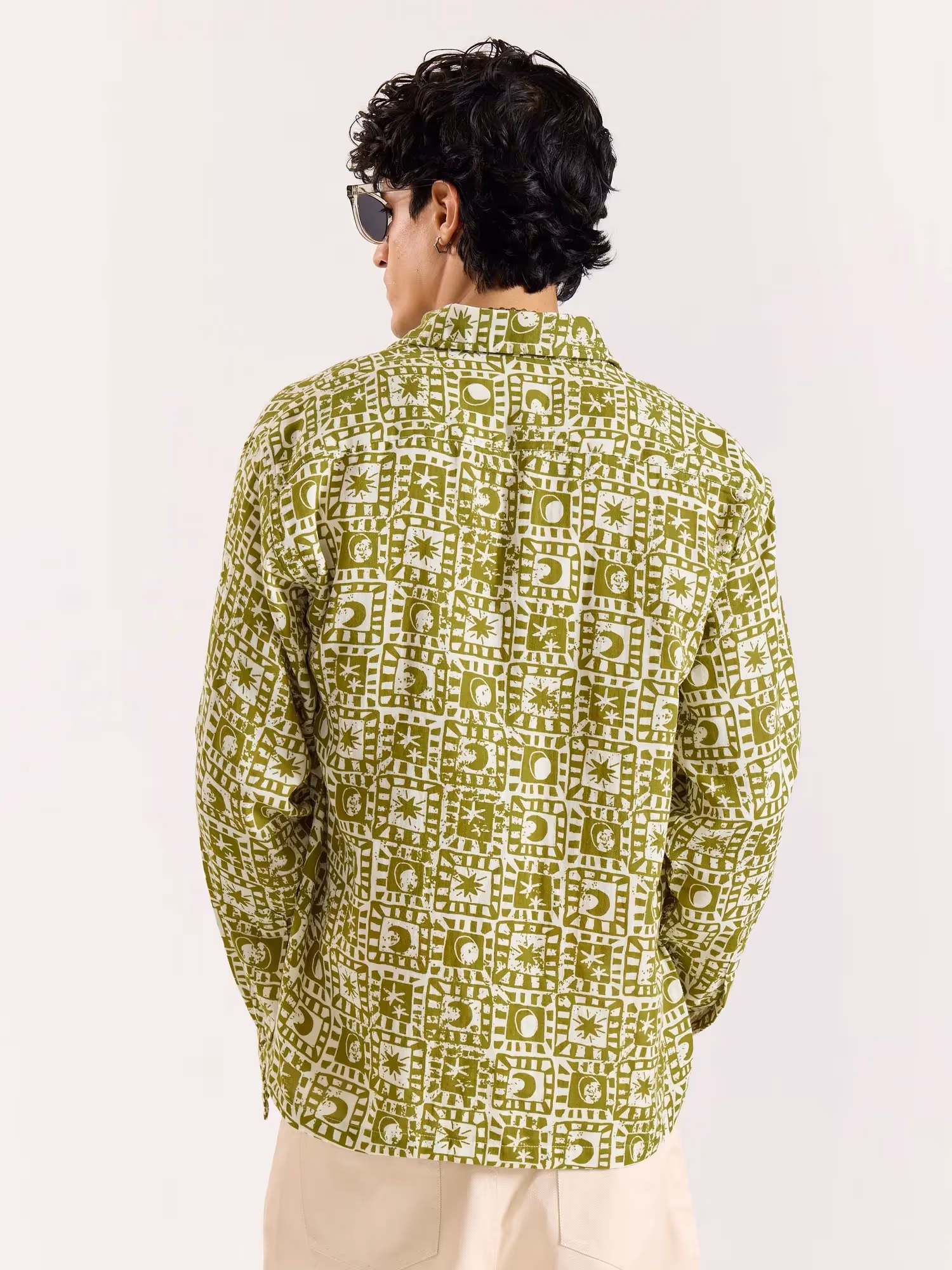 Olive Star Gazer Gauze Holiday Shirt image 5