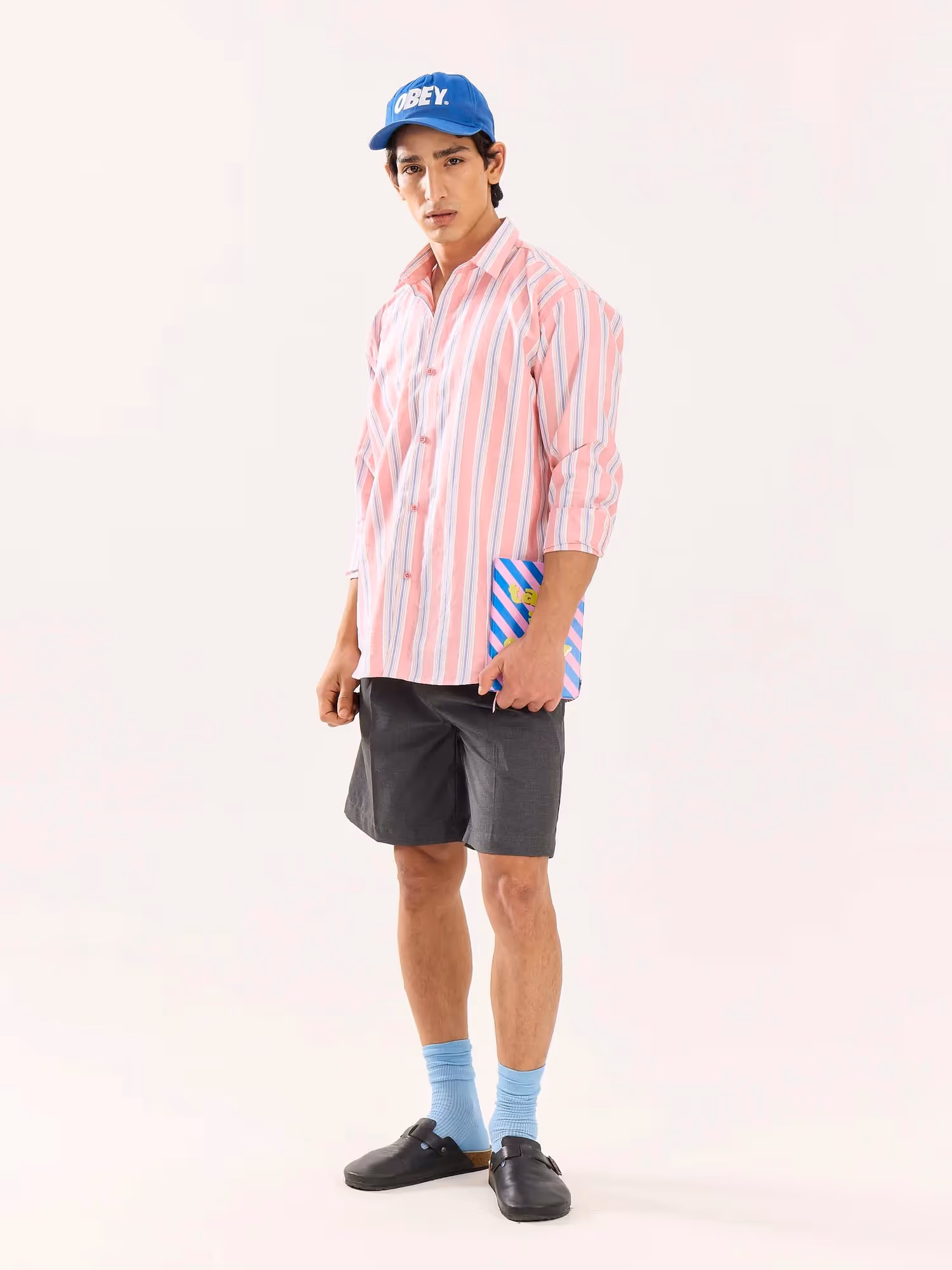 Peach Striped Oxford Shirt  image 3