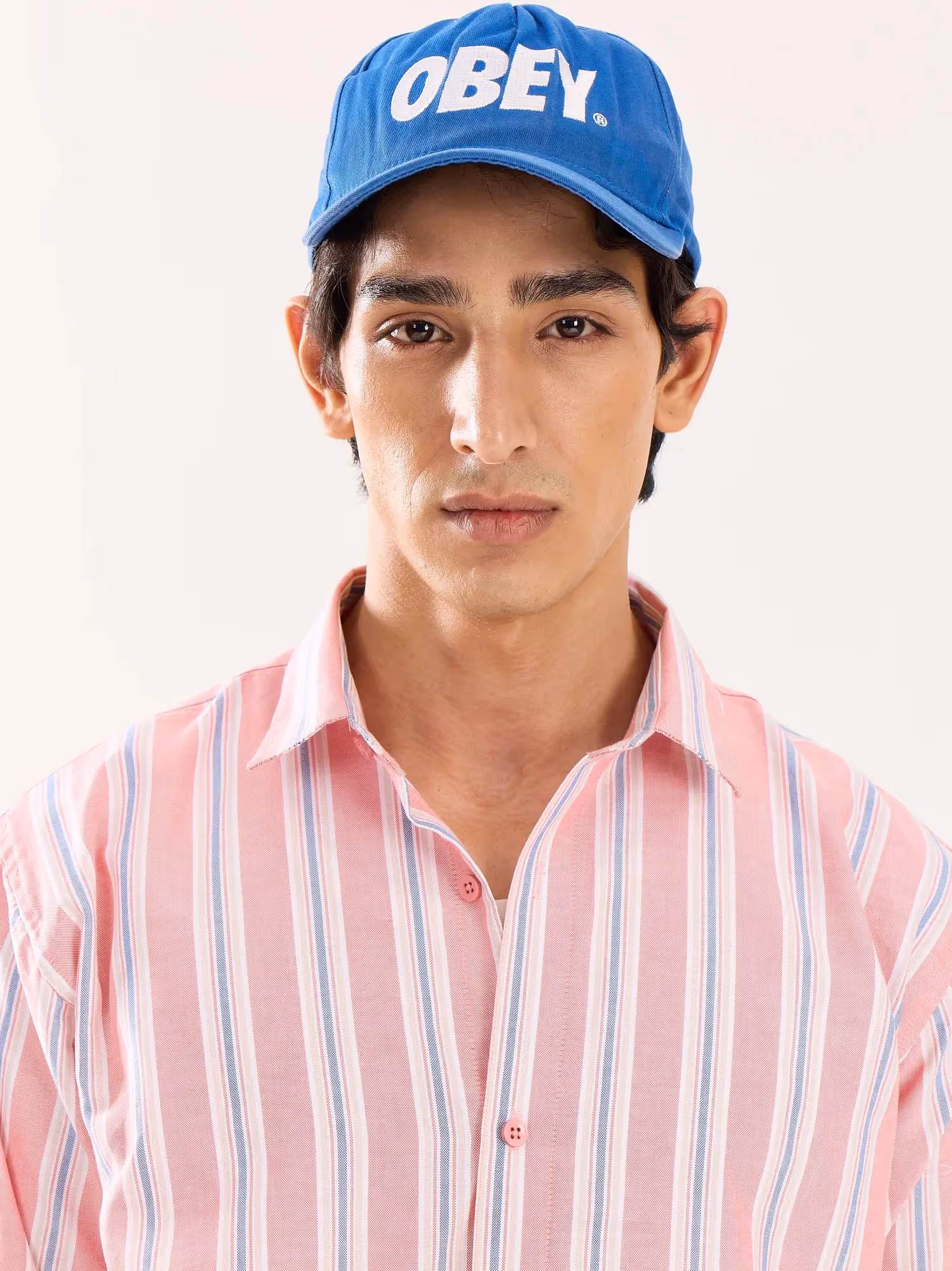 Peach Striped Oxford Shirt  image 5
