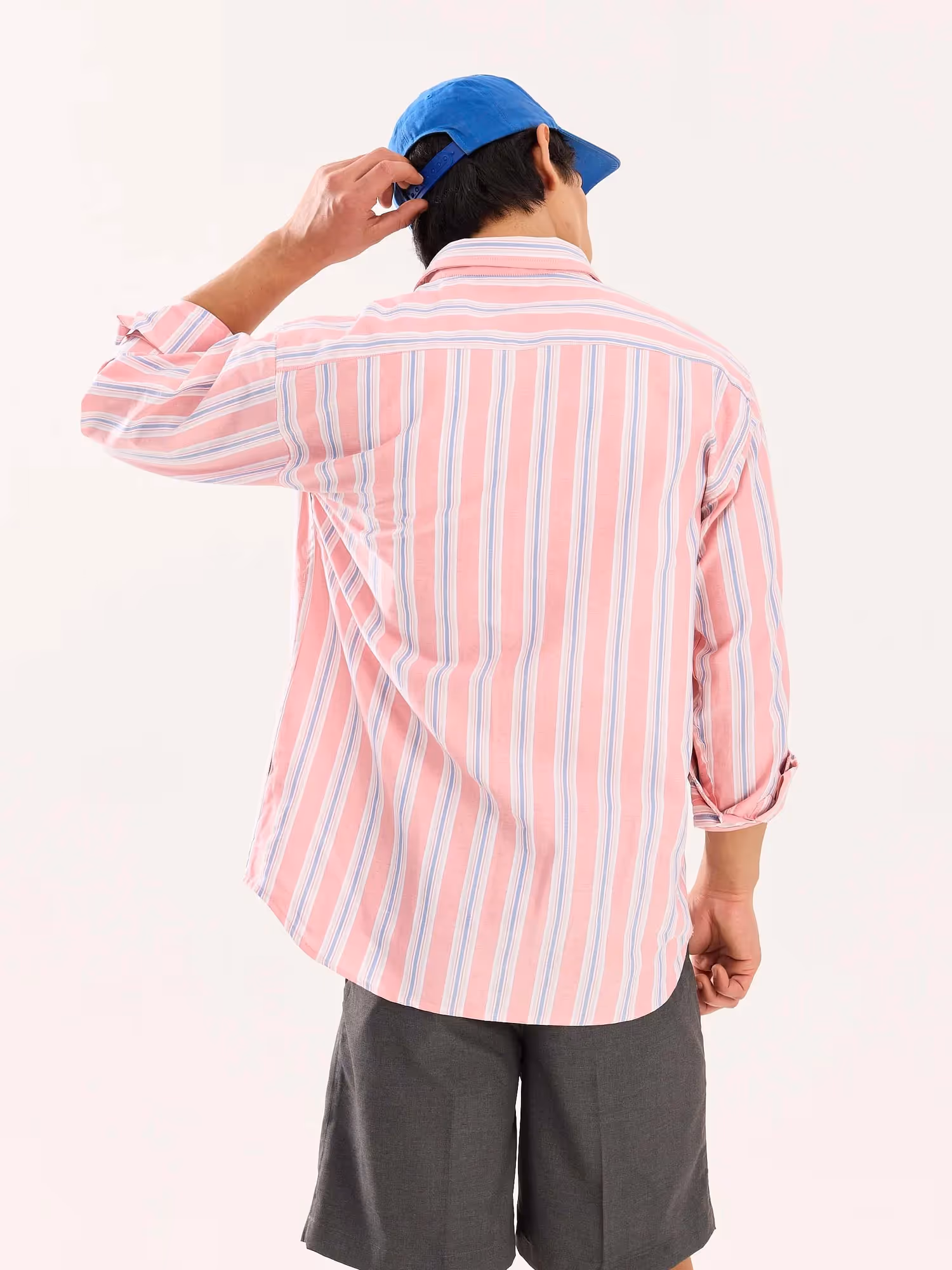 Peach Striped Oxford Shirt  image 8