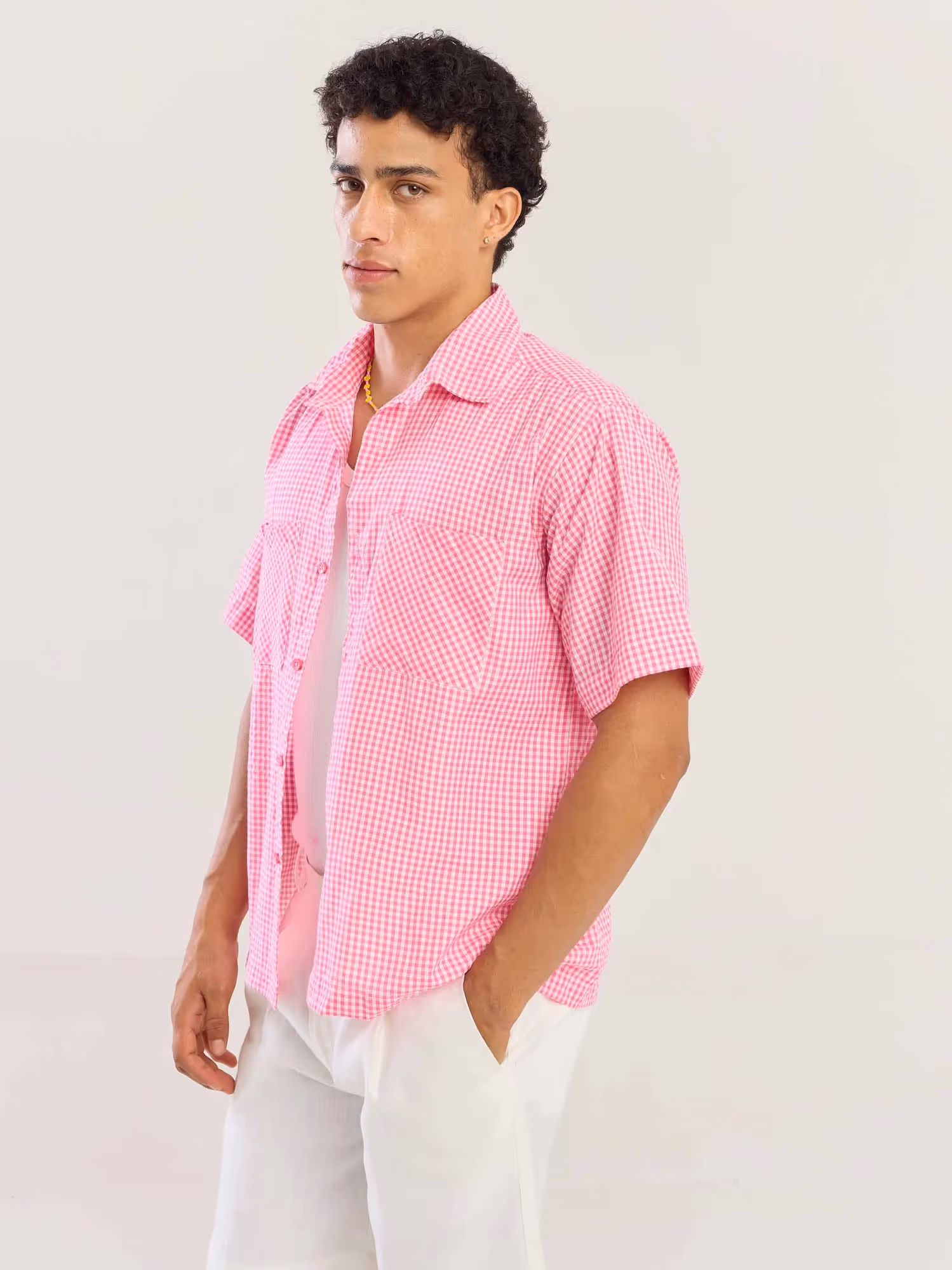 Pink Gingham Seersucker Shirt image 5
