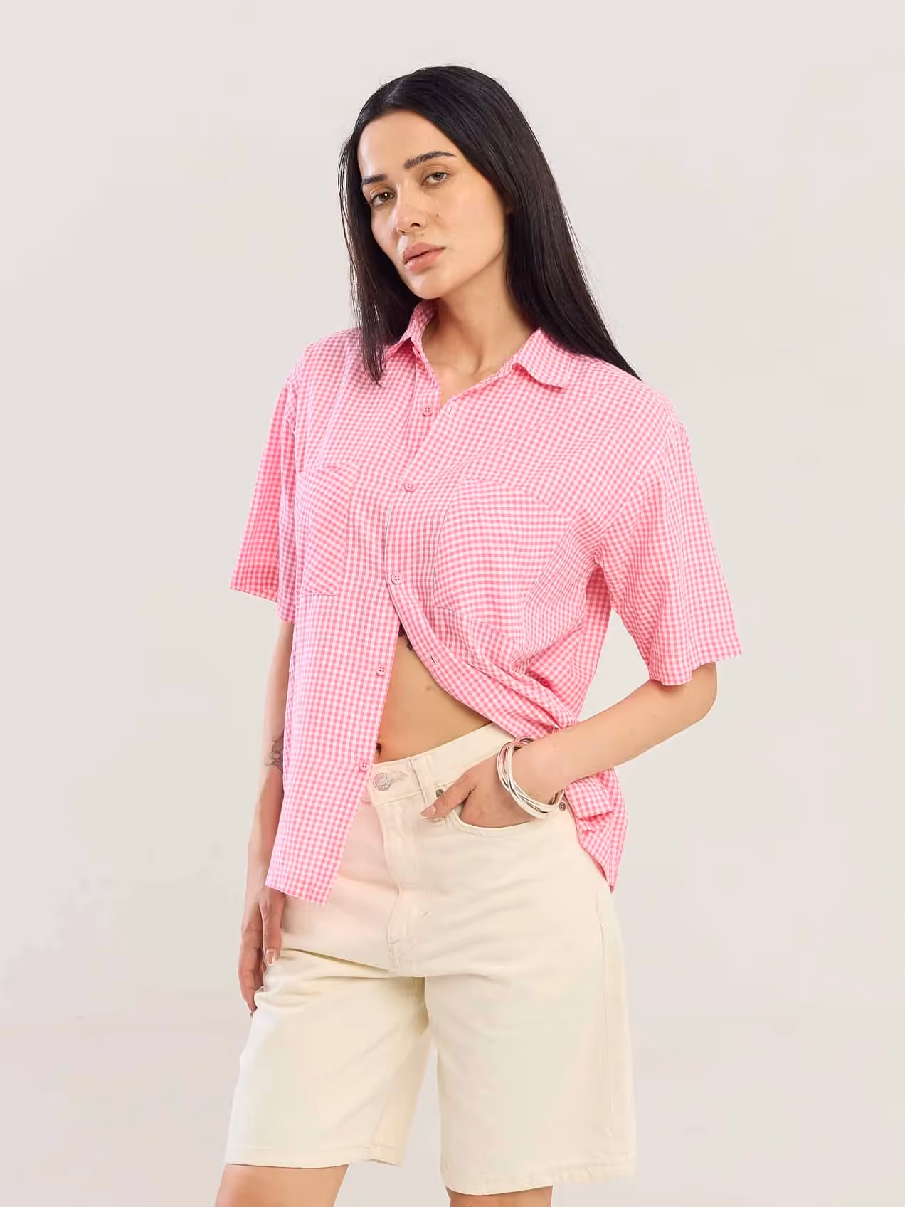 Pink Gingham Seersucker Shirt image 7