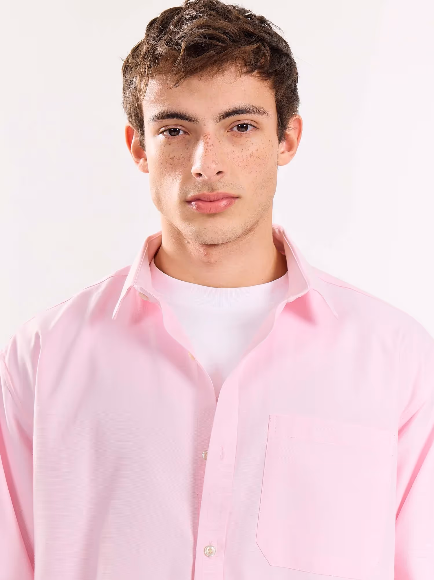 Pink Oversized Cropped Shirt  image 6