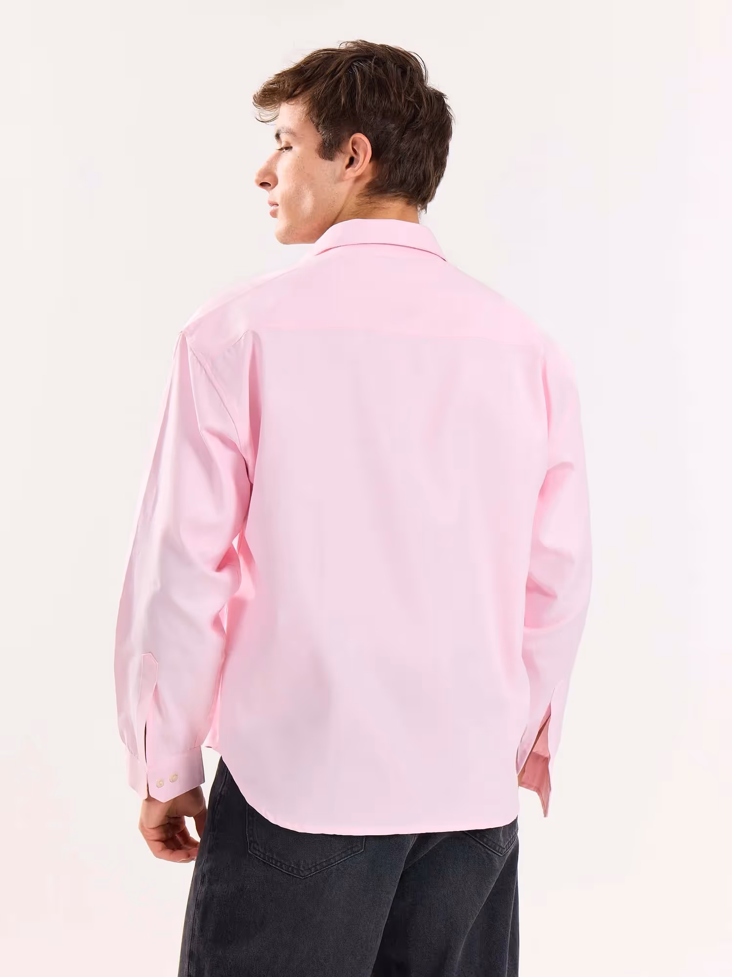 Pink Oversized Cropped Shirt  image 8