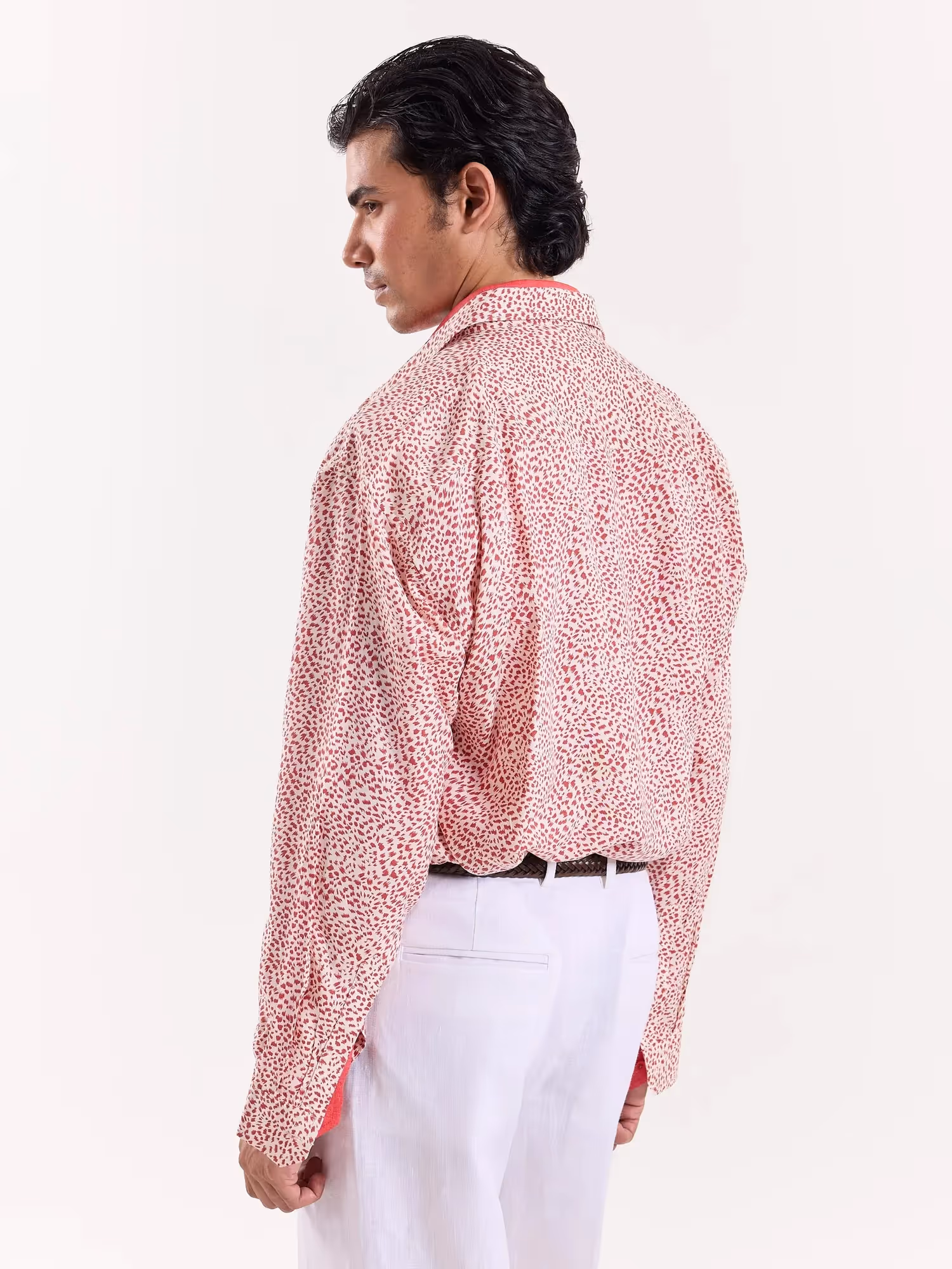 Pink Spotted Animal Printed Cropped Shirt image 8