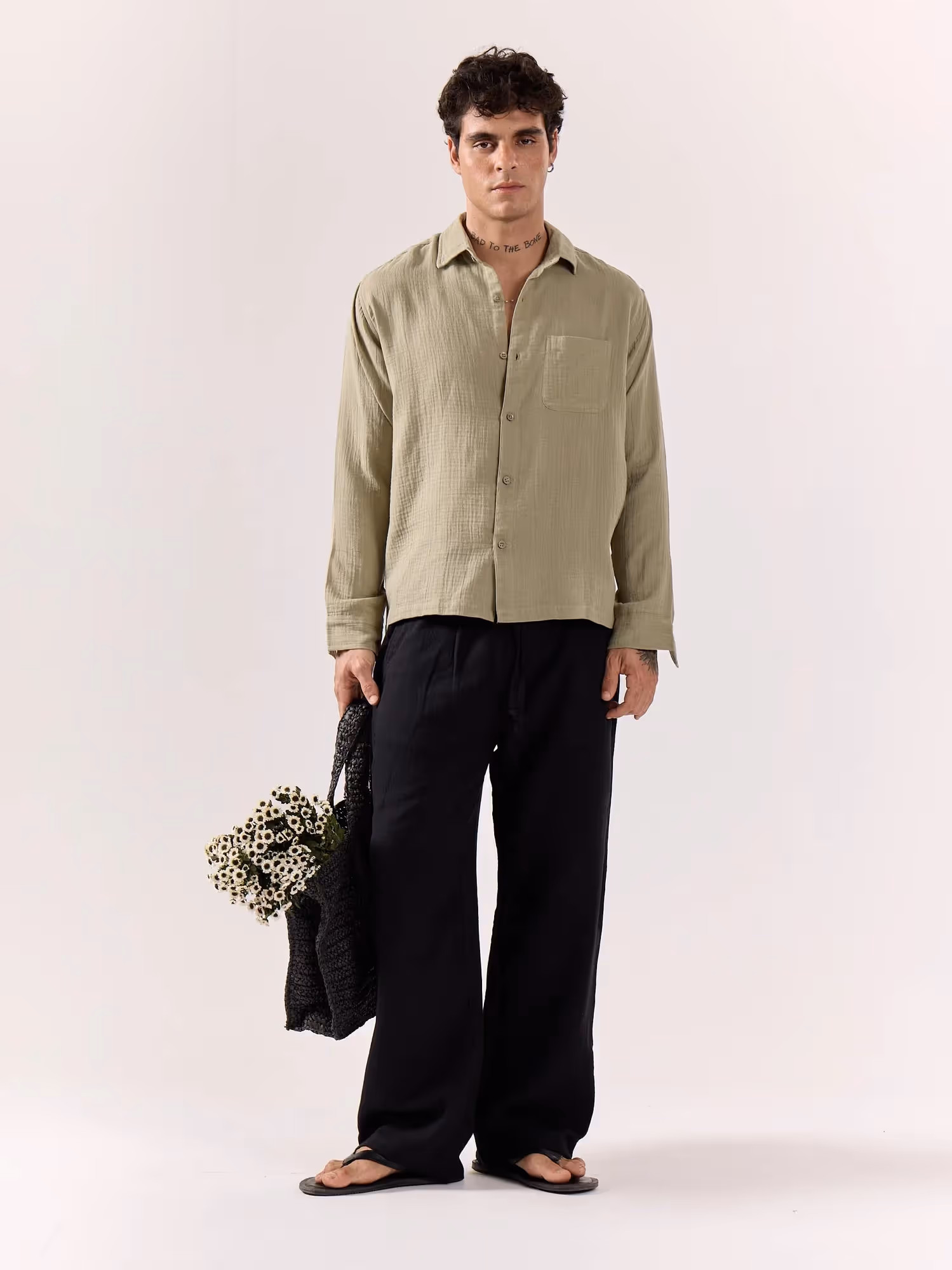 Pista Green Gauze Holiday Shirt image 1