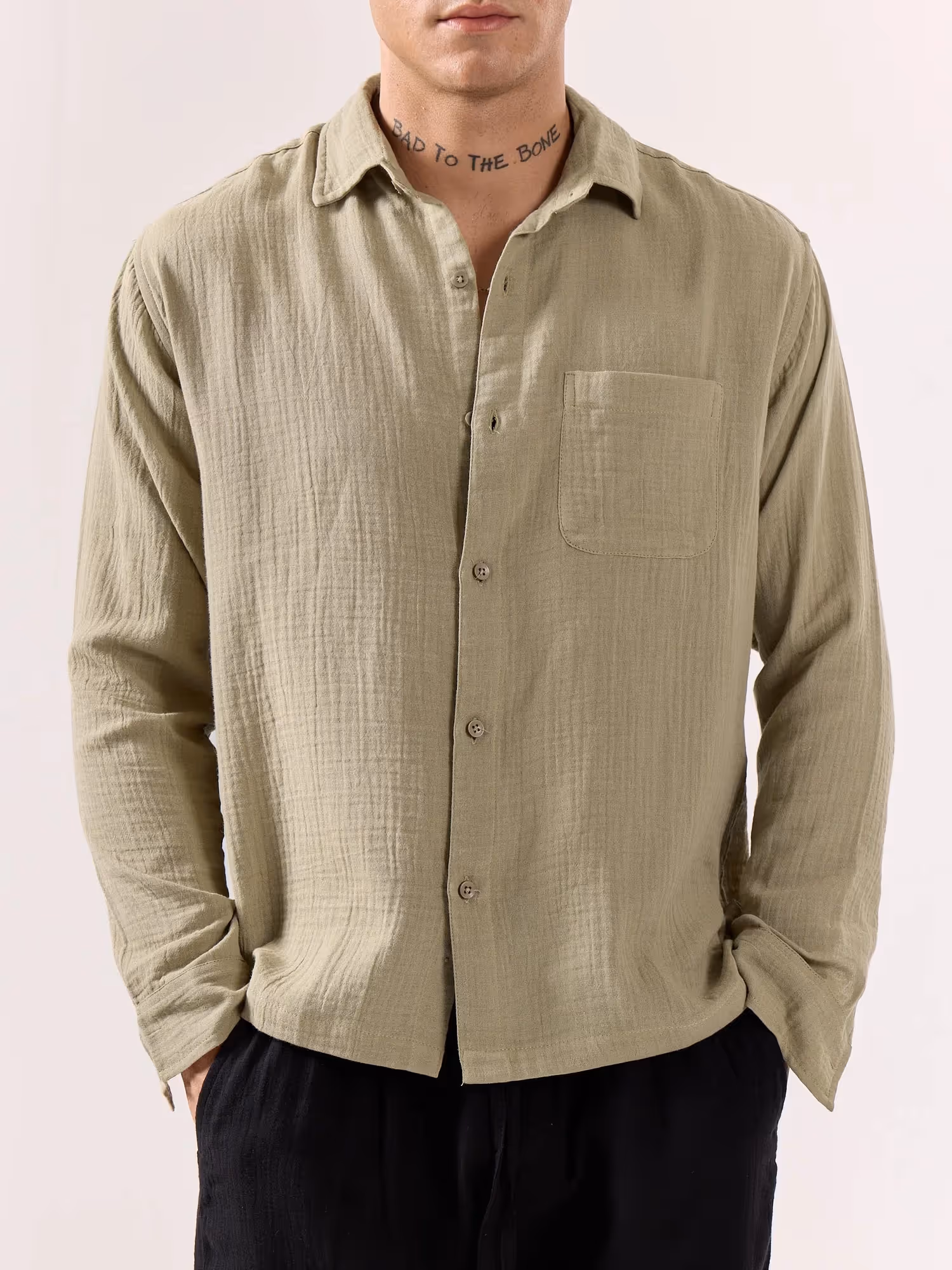 Pista Green Gauze Holiday Shirt image 3