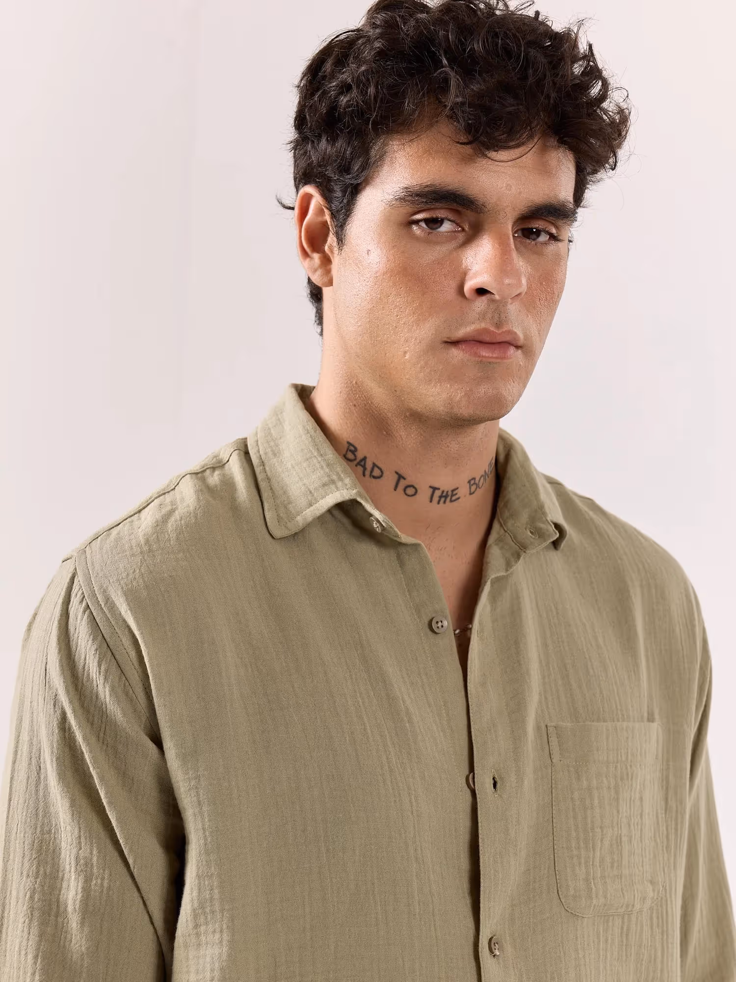 Pista Green Gauze Holiday Shirt image 4