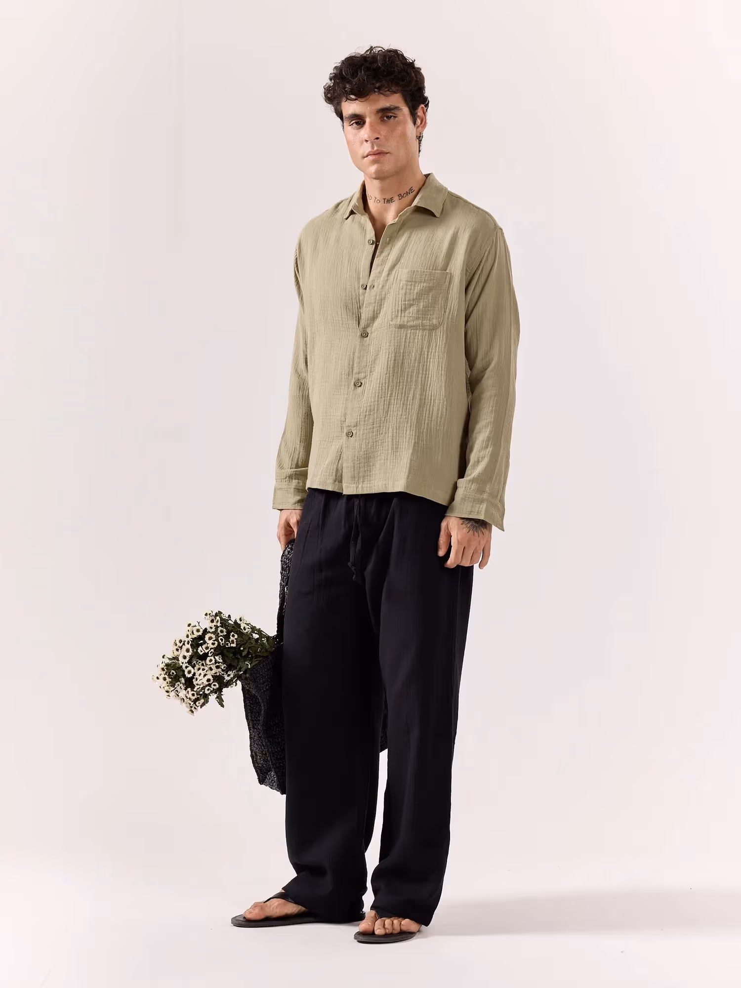 Pista Green Gauze Holiday Shirt image 5